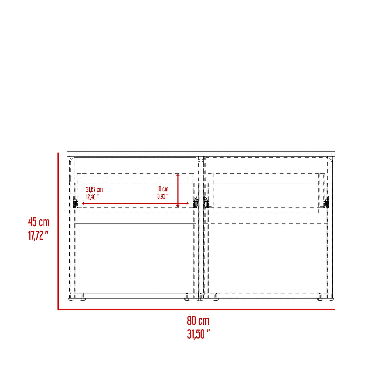Mesa de Centro Lucien Nogal 80x45cm con Dos Asientos y con Compartimiento - MESAS DE CENTRO | Bylmo