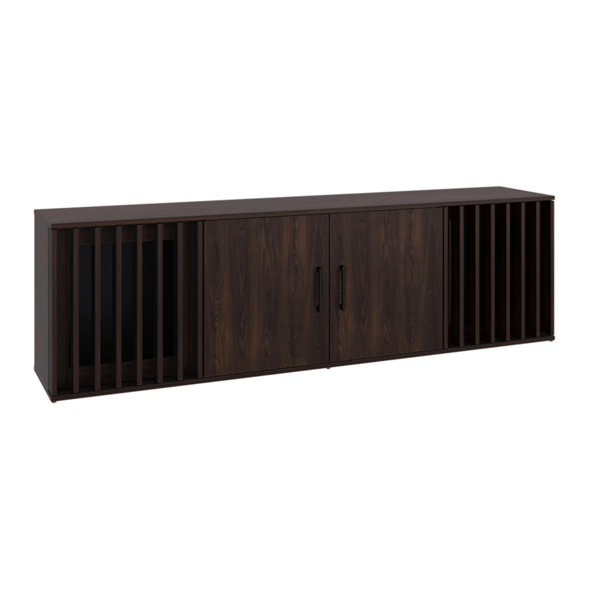 Rack de TV Brown Nogal y Wengue 180x54.5cm para TV Hasta 70" Pulgadas con Cuatro Compartimientos - MUEBLES DE TV | Bylmo