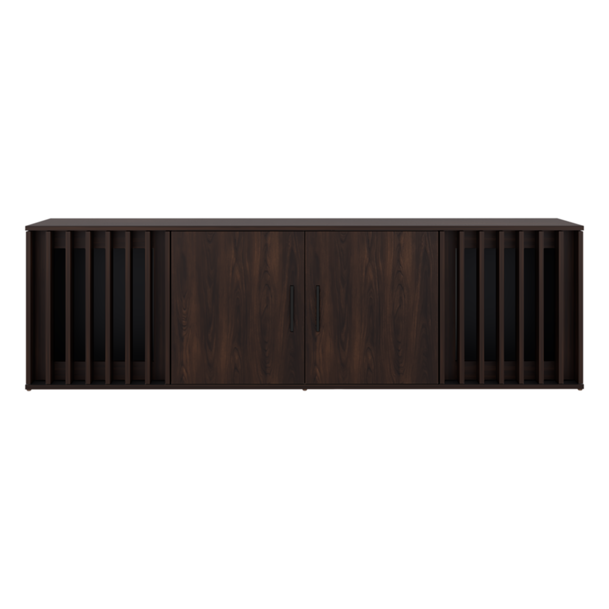 Rack de TV Brown Nogal y Wengue 180x54.5cm para TV Hasta 70" Pulgadas con Cuatro Compartimientos - MUEBLES DE TV | Bylmo