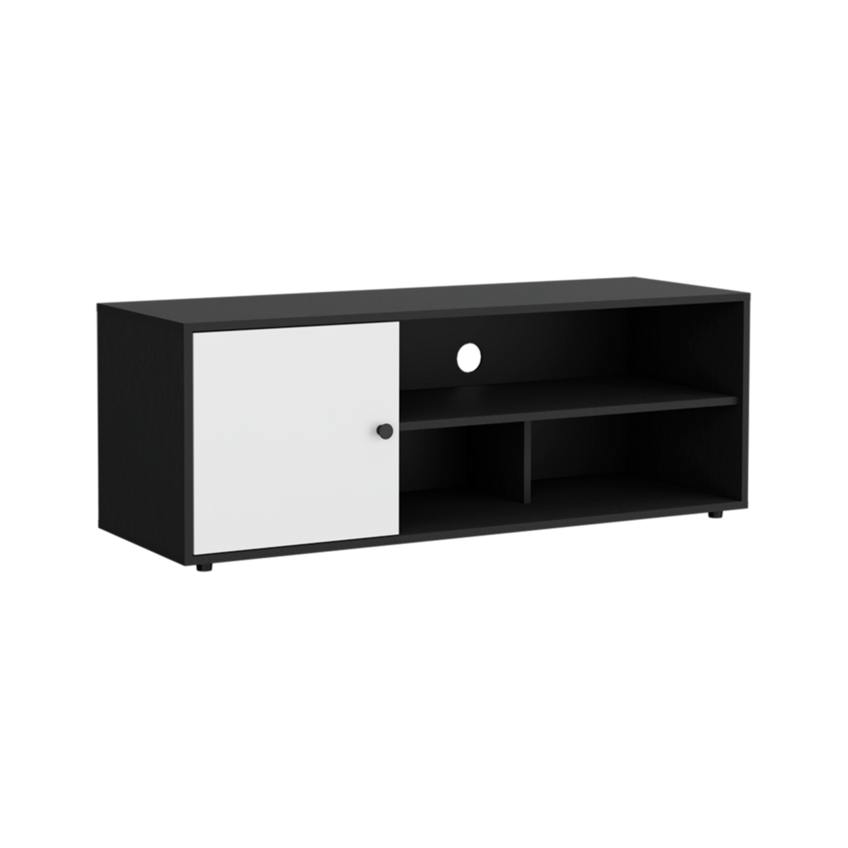 Rack de TV Noah Wengue y Blanco 120x44cm para TV Hasta 55" Pulgadas con Cinco Compartimientos - MUEBLES DE TV | Bylmo