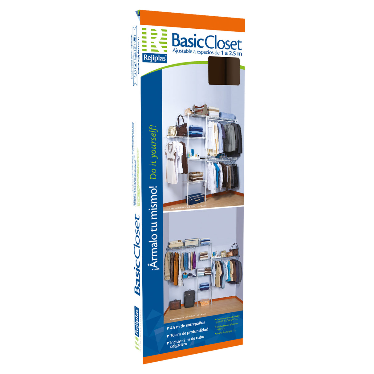 Closet Basic Blanco 250x200cm con Seis Compartimientos y con Colgadero de Ropa - CLOSETS | Bylmo