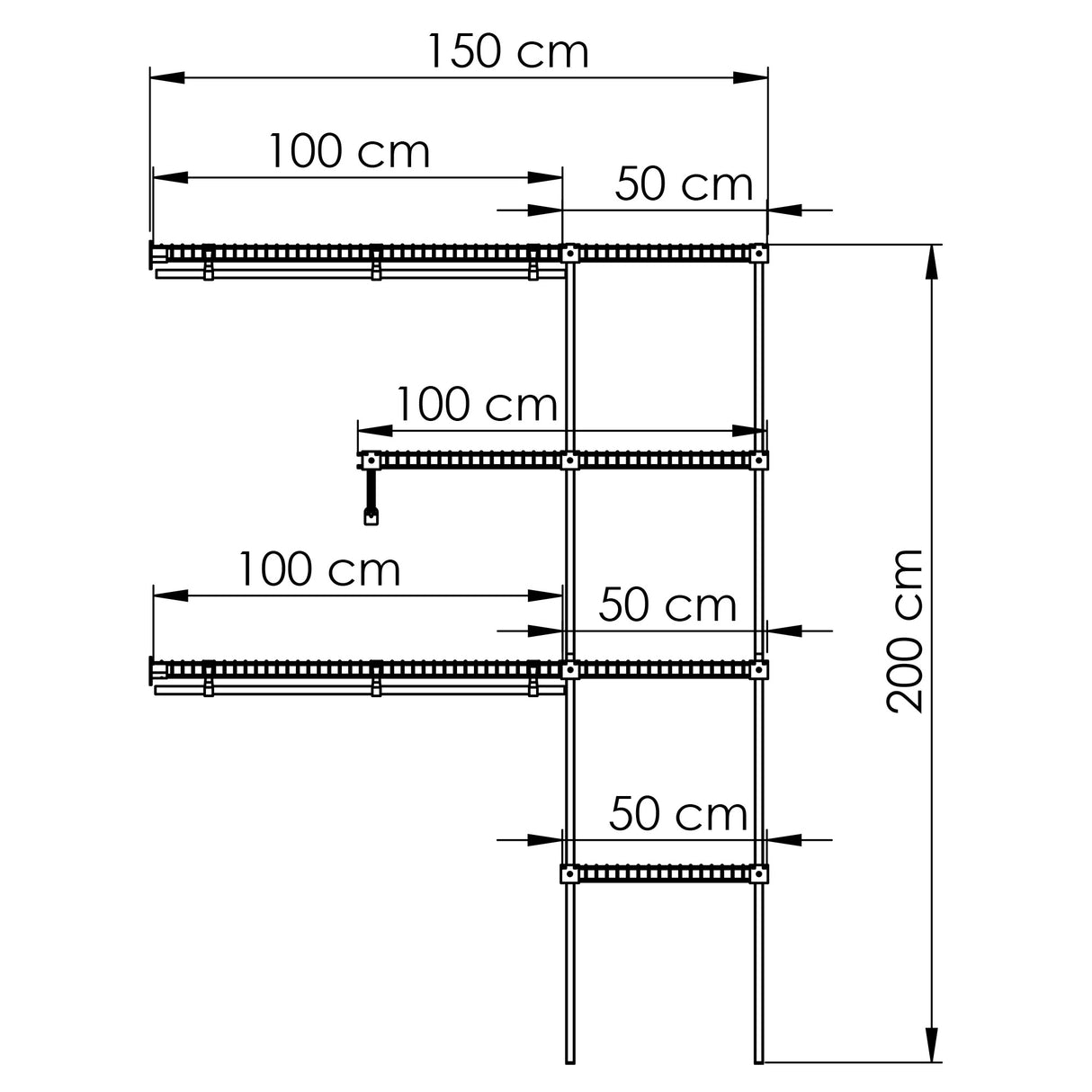 Closet Basic Blanco 250x200cm con Seis Compartimientos y con Colgadero de Ropa - CLOSETS | Bylmo