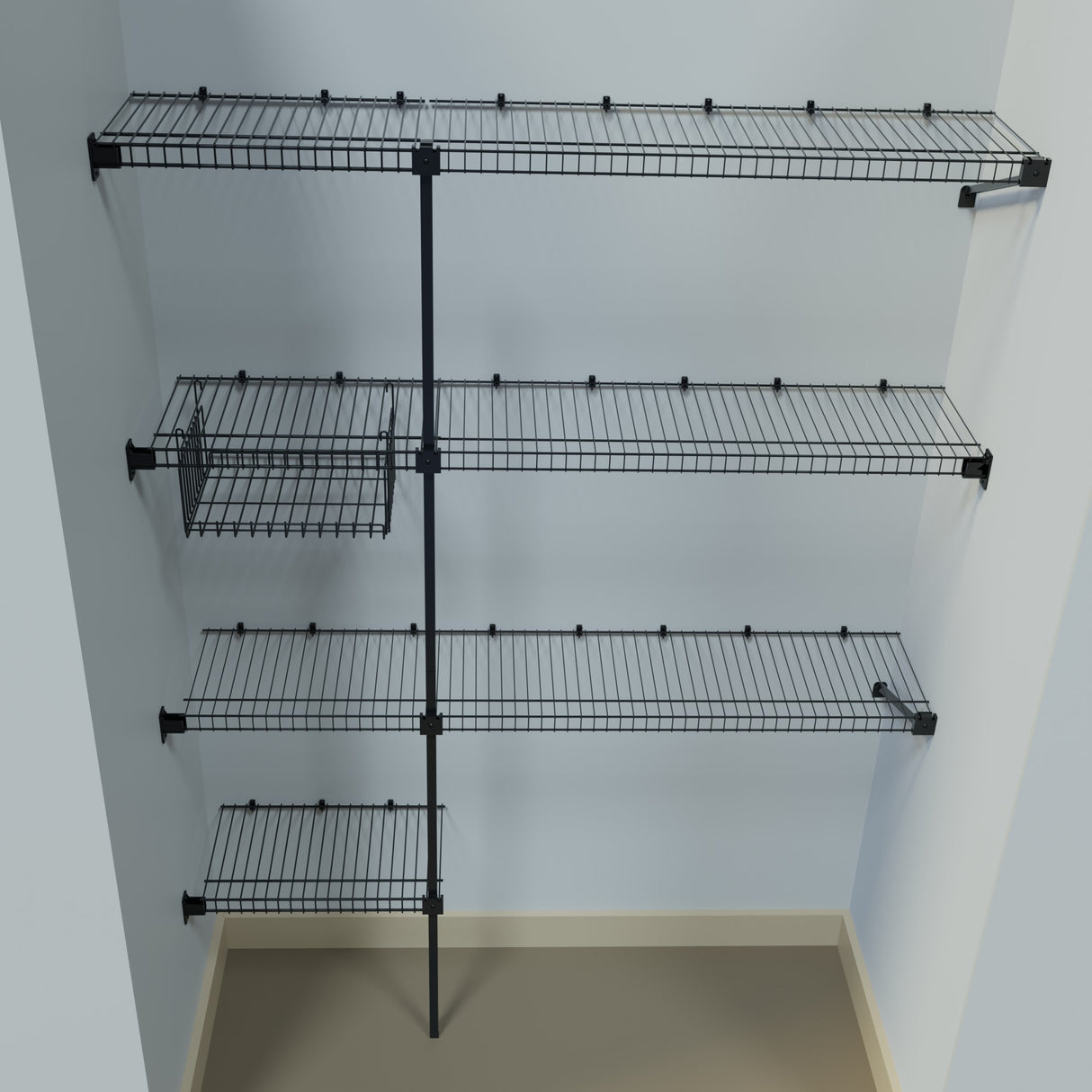 Closet Junior Negro 150x200cm con Un Cajón y con Cinco Compartimientos - CLOSETS | Bylmo