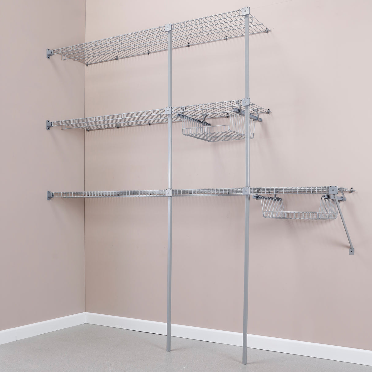 Closet Super Gris 300x200cm con Dos Cajones con Cuatro Compartimientos y con Colgadero de Ropa - CLOSETS | Bylmo