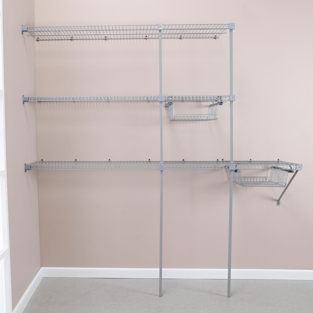 Closet Super Gris 300x200cm con Dos Cajones con Cuatro Compartimientos y con Colgadero de Ropa - CLOSETS | Bylmo