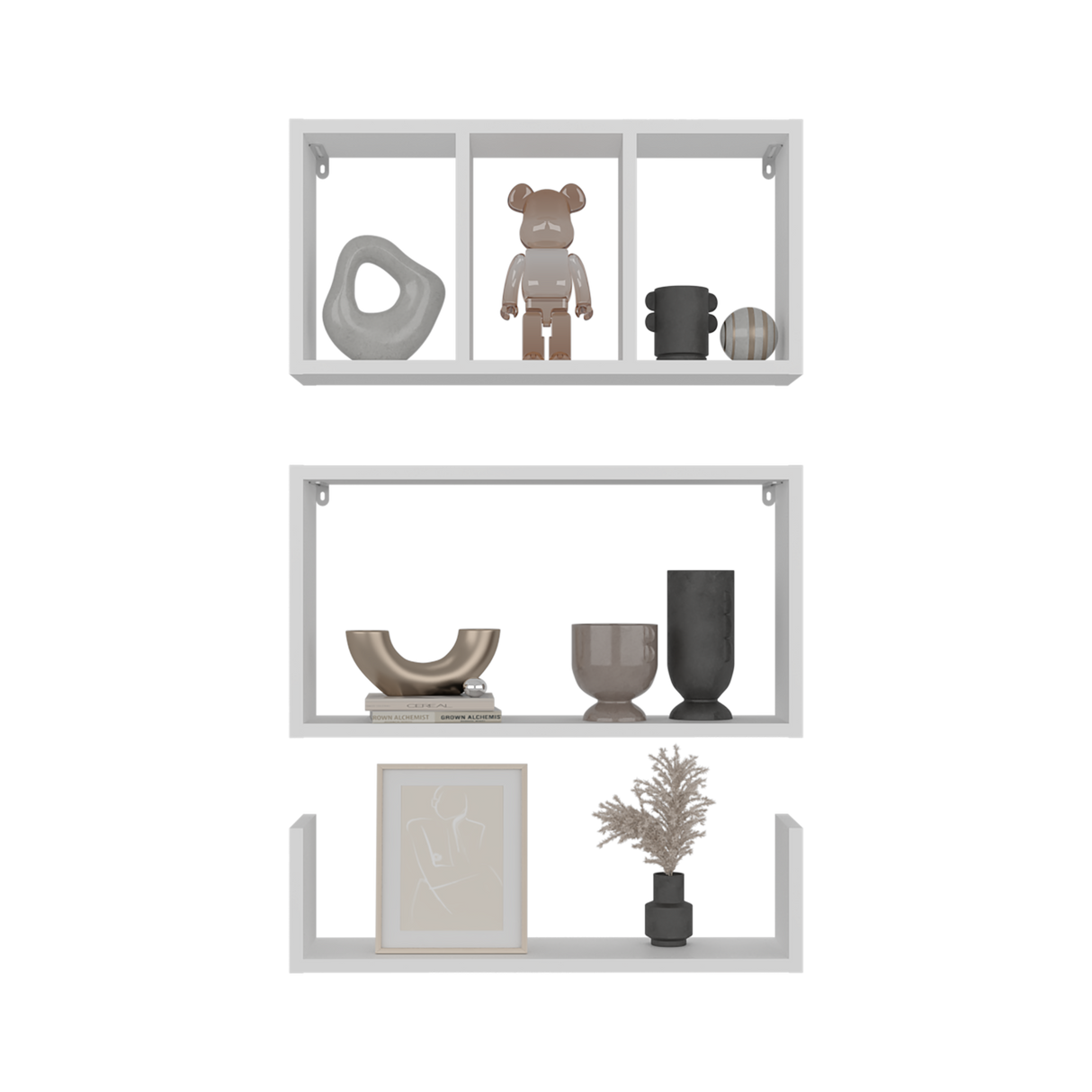 Estanteria Flotante Trego Blanco 56.5x30cm Flotante Rectangular - REPISAS | Bylmo