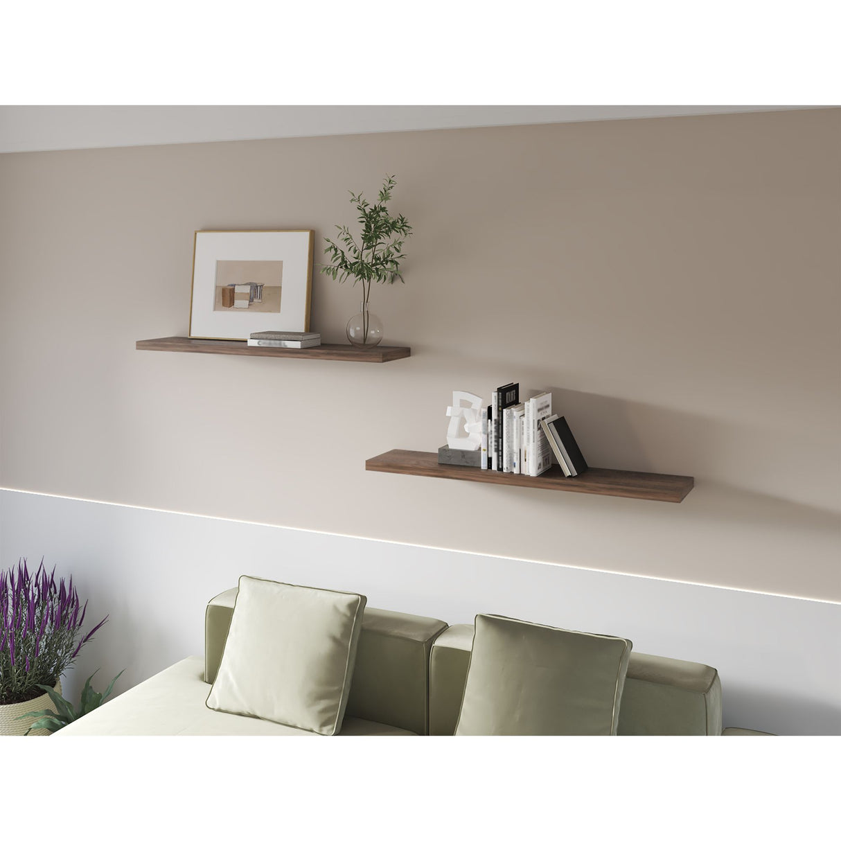 Set de 2 Repisas Bellota 120x3.8cm Flotante Rectangular - REPISAS | Bylmo