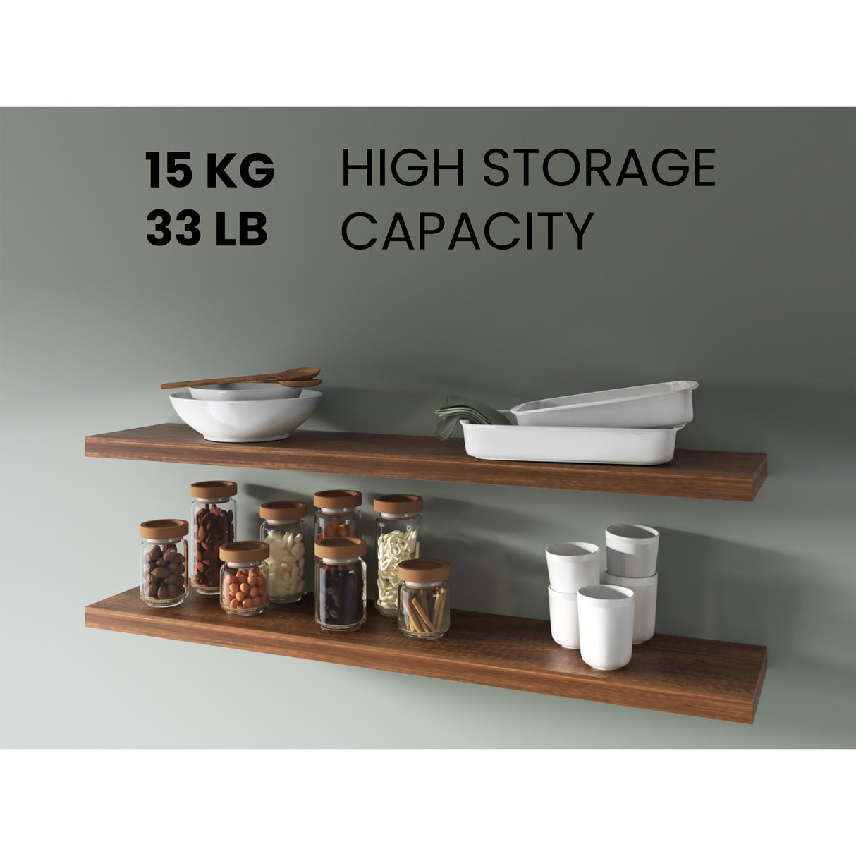 Set de 2 Repisas Caramelo 120x3.8cm Flotante Rectangular - REPISAS | Bylmo