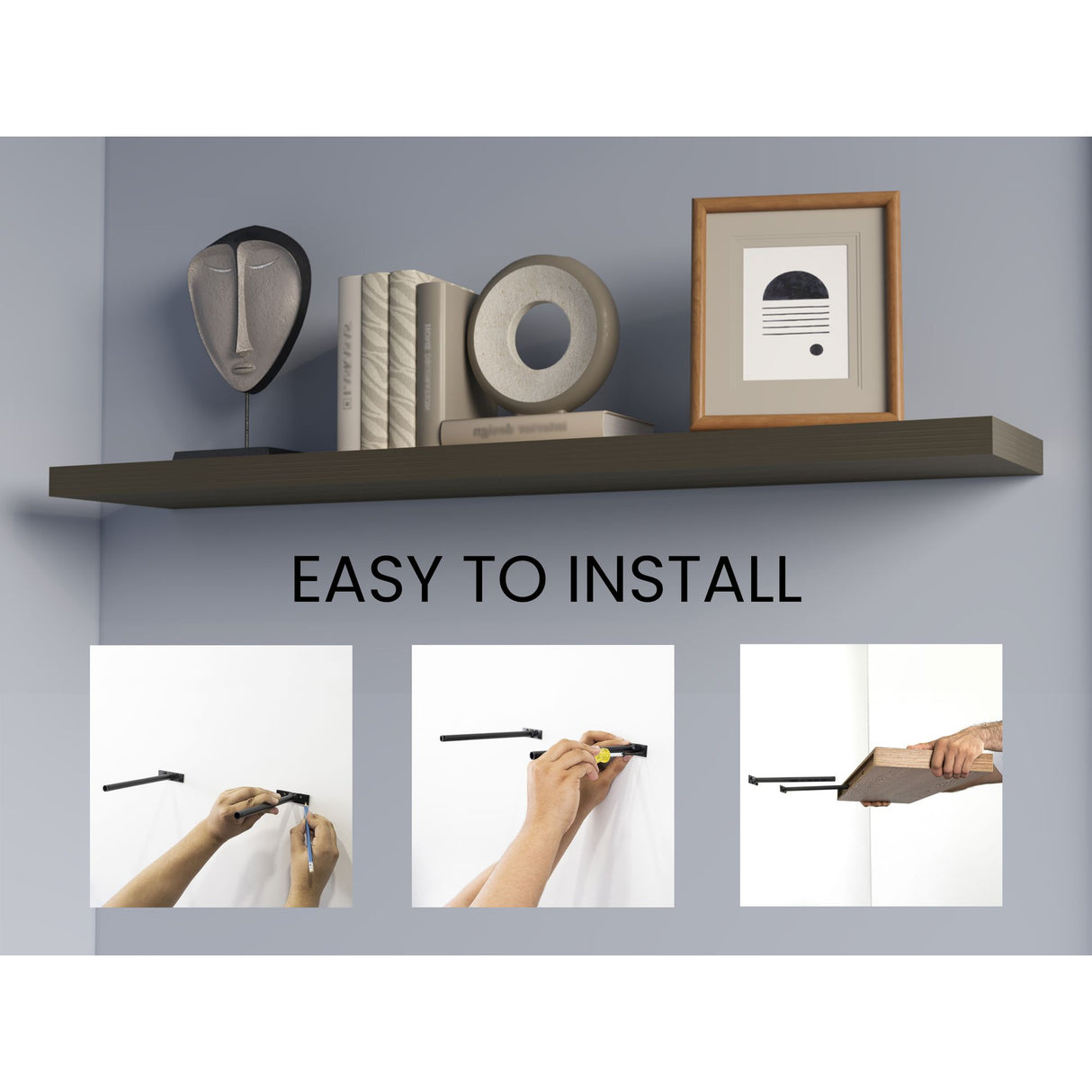 Set de 2 Repisas Olivo 120x3.8cm Flotante Rectangular - REPISAS | Bylmo