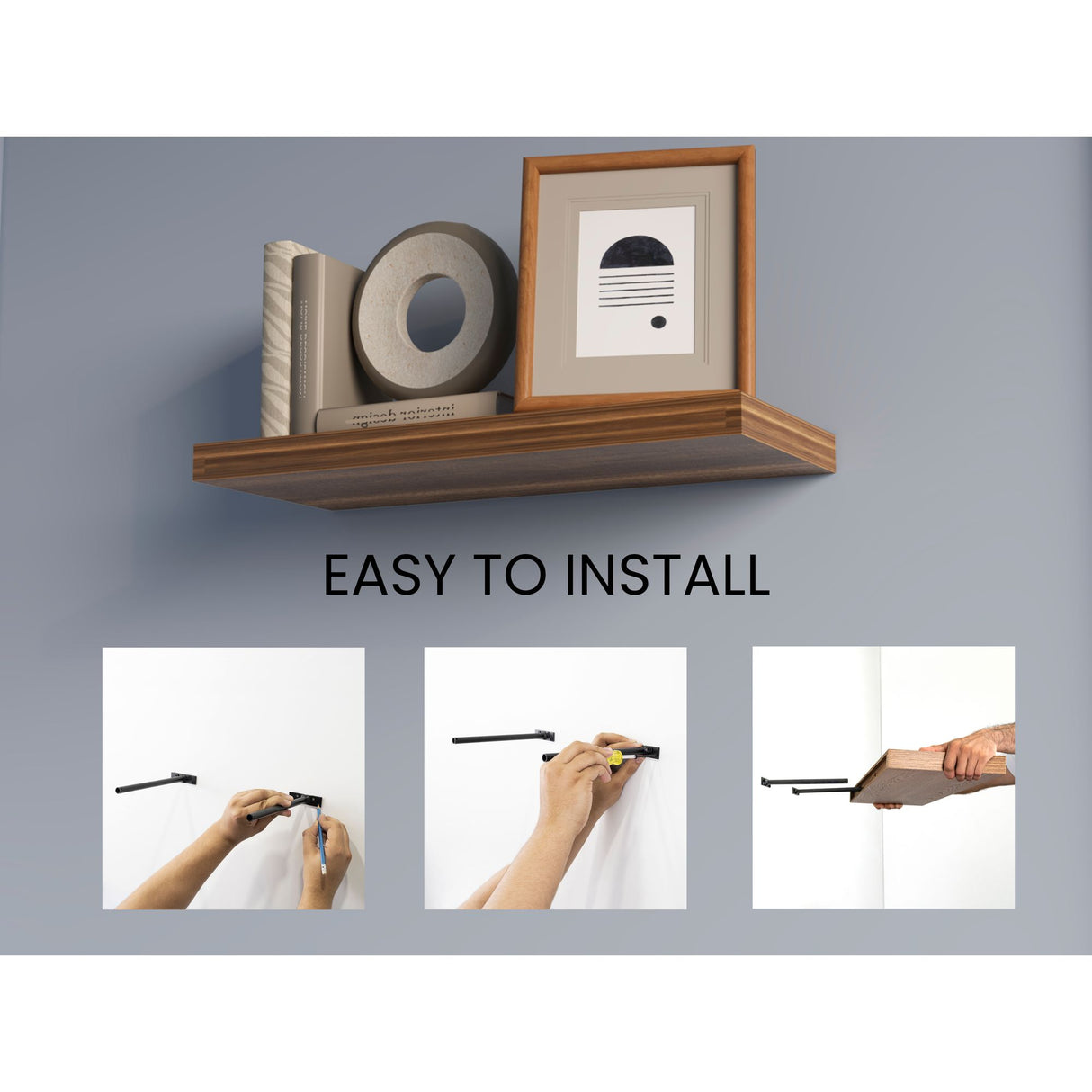 Set de 2 Repisas Caramelo 80x3.8cm Flotante Rectangular - REPISAS | Bylmo