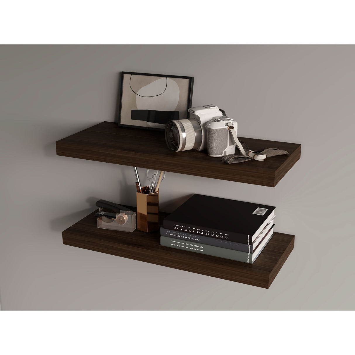 Set de 2 Repisas Habano 80x3.8cm Flotante Rectangular - REPISAS | Bylmo