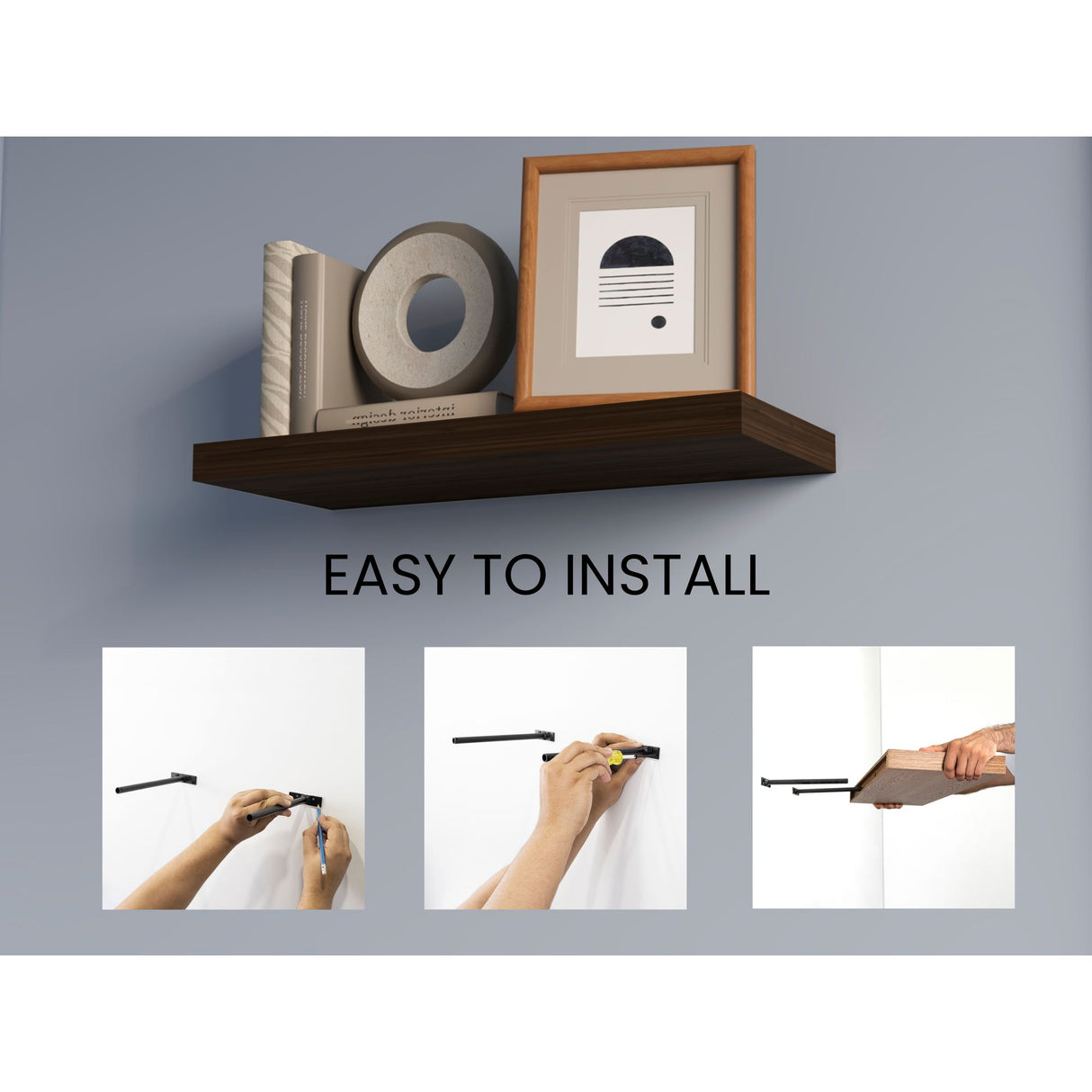 Set de 2 Repisas Habano 80x3.8cm Flotante Rectangular - REPISAS | Bylmo