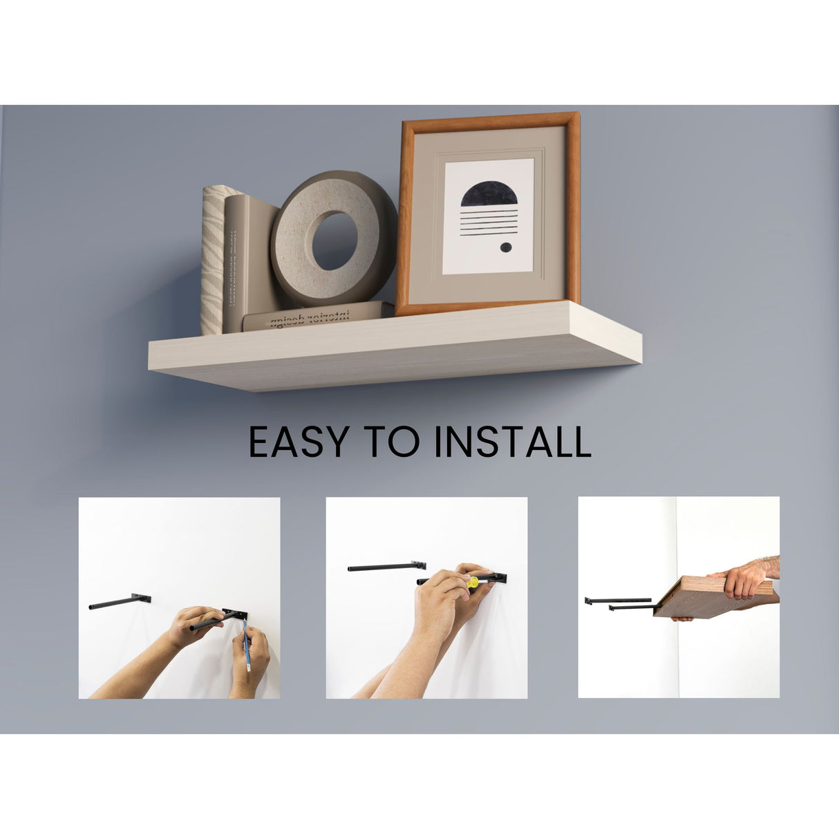 Set de 2 Repisas Niebla 80x3.8cm Flotante Rectangular - REPISAS | Bylmo