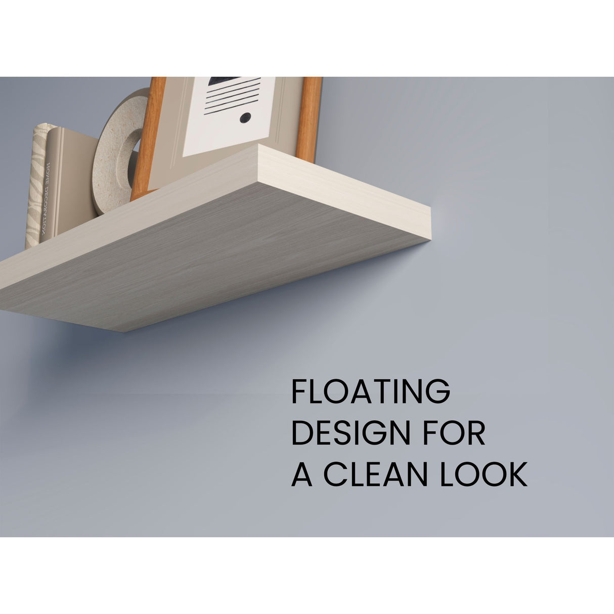 Set de 2 Repisas Niebla 80x3.8cm Flotante Rectangular - REPISAS | Bylmo