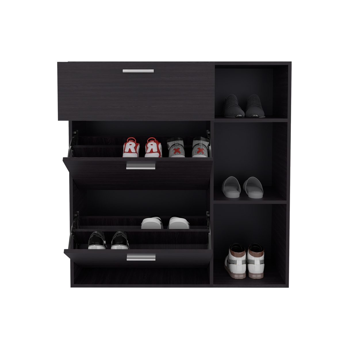 Zapatero Showie Wengue 97.1x100.6cm Horizontal para Doce Pares y de Tres Niveles - ZAPATEROS | Bylmo