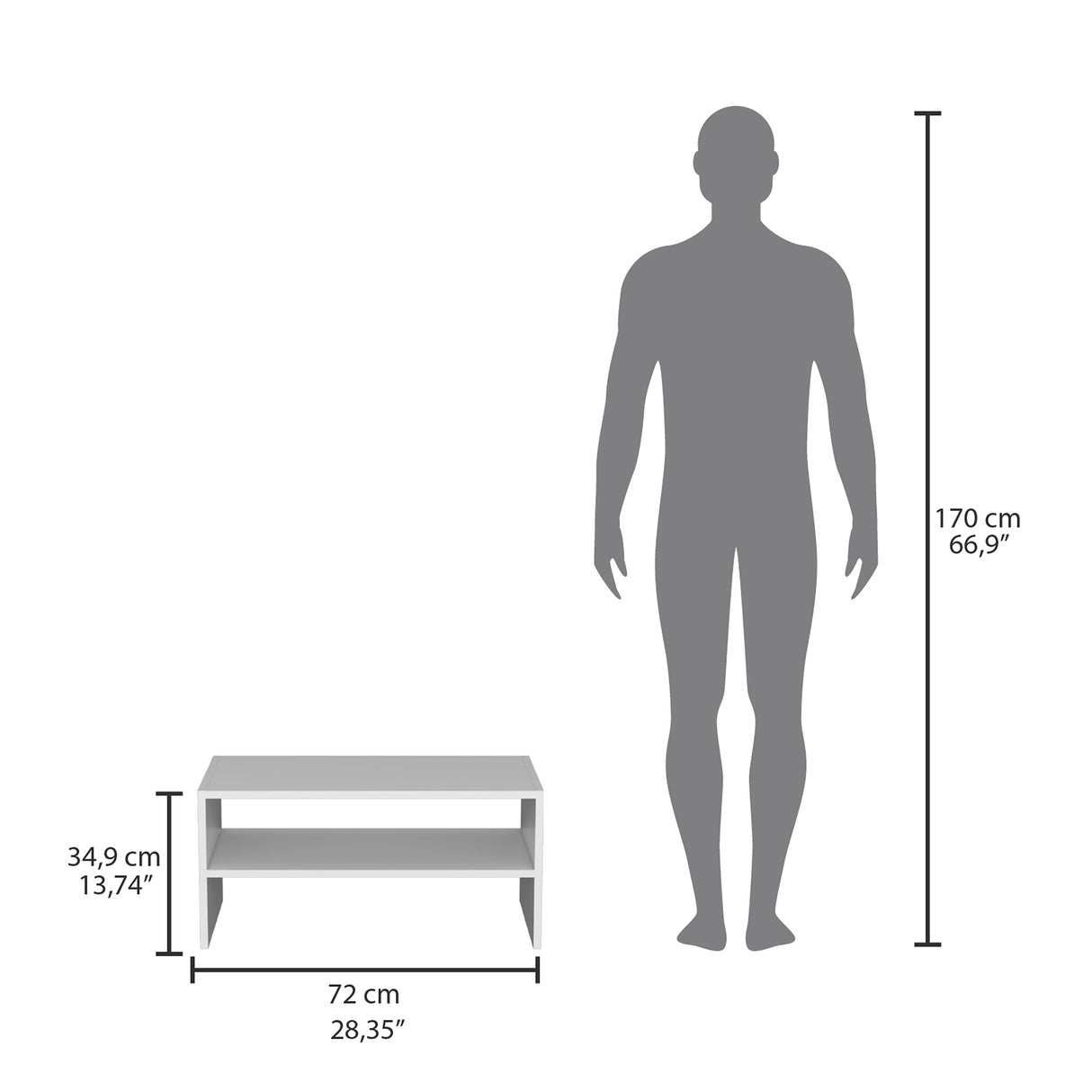 Zapatero Silpa Blanco 71.8x34.9cm Horizontal para Cuatro Pares y de Dos Niveles - ZAPATEROS | Bylmo