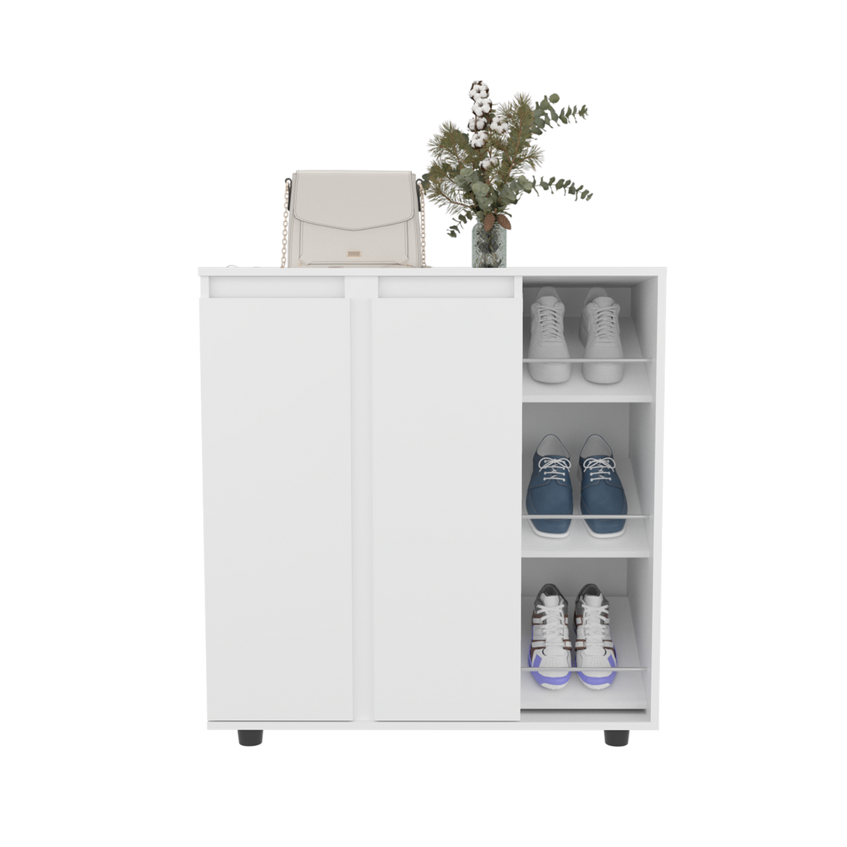 Zapatero Houck Blanco 86.5x91.5cm Horizontal para Nueve Pares y de Tres Niveles - ZAPATEROS | Bylmo