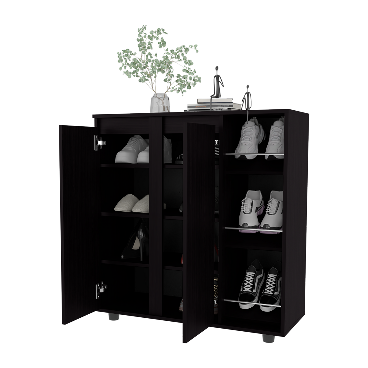 Zapatero Houck Wengue 86.5x91.5cm Horizontal para Nueve Pares y de Tres Niveles - ZAPATEROS | Bylmo