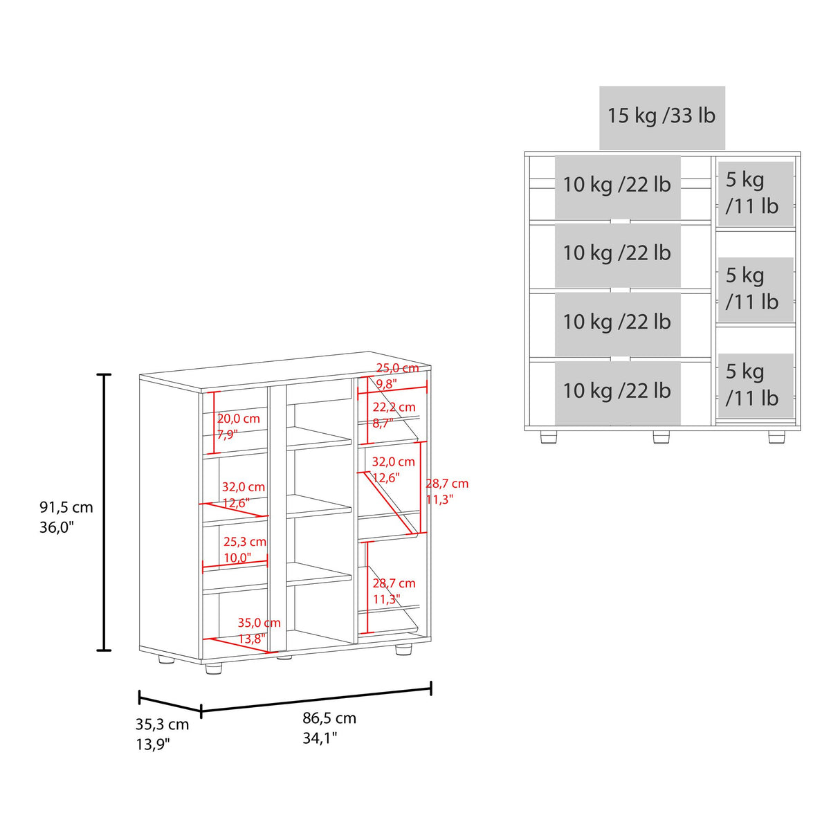 Zapatero Houck Wengue 86.5x91.5cm Horizontal para Nueve Pares y de Tres Niveles - ZAPATEROS | Bylmo