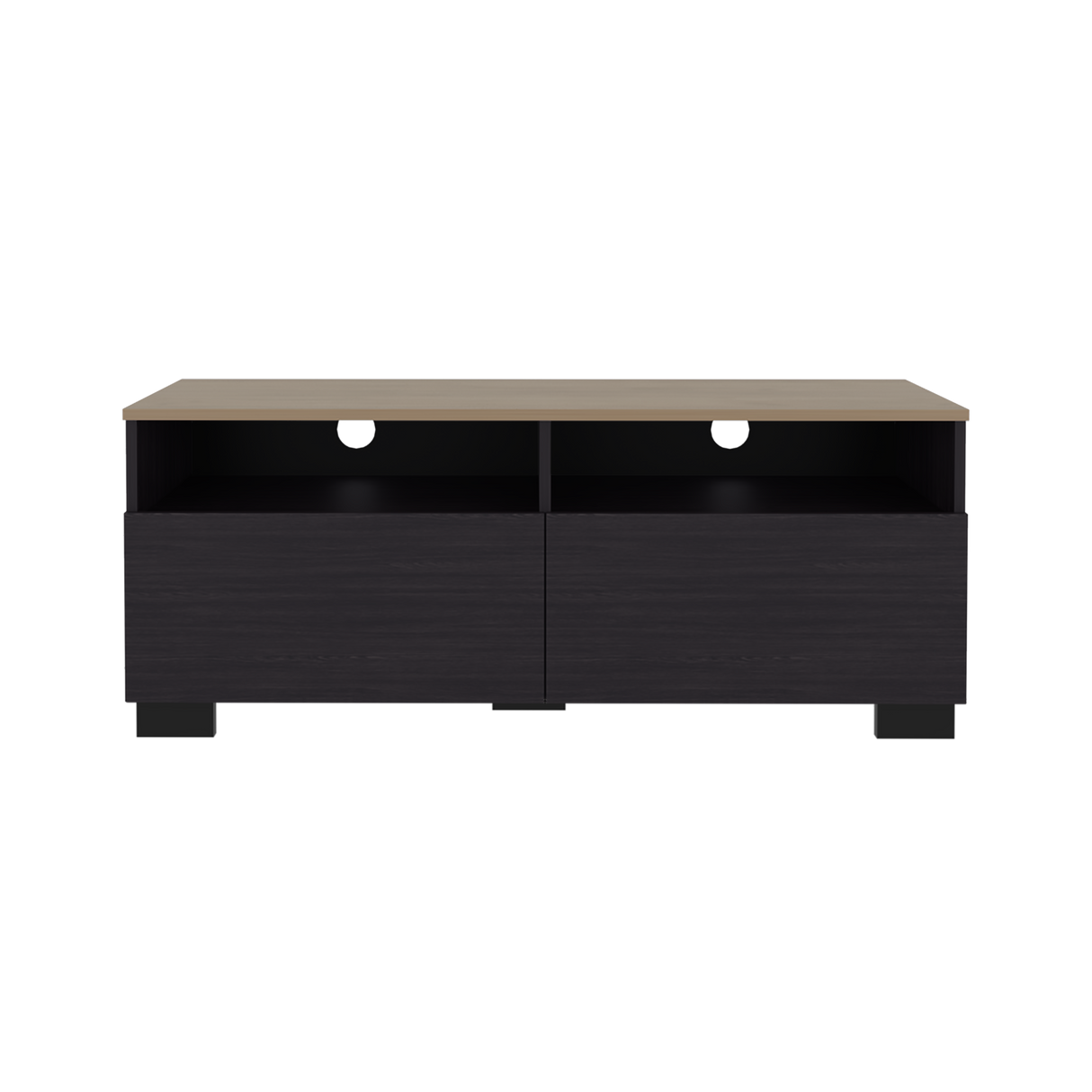 Rack de TV Colman Wengue y Fresno 113x45cm para TV Hasta 50 Pulgadas con Cuatro Compartimientos - MUEBLES DE TV | Bylmo