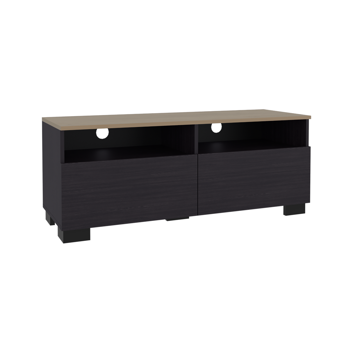 Rack de TV Colman Wengue y Fresno 113x45cm para TV Hasta 50 Pulgadas con Cuatro Compartimientos - MUEBLES DE TV | Bylmo