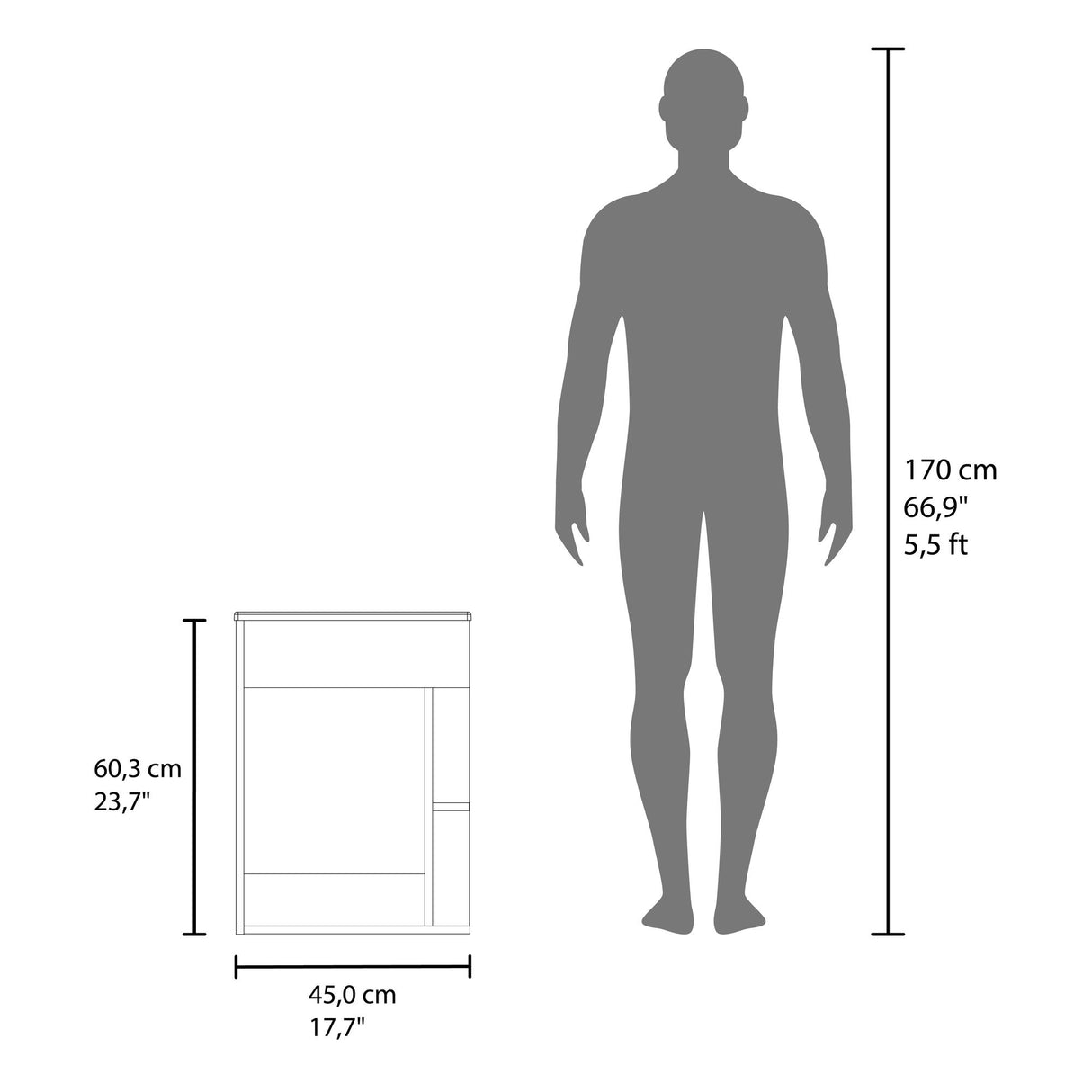 Mueble para Lavamanos Flotante Colton Bardolino 45x60.3cm Individual con Lavamanos - MUEBLES PARA LAVAMANOS | Bylmo