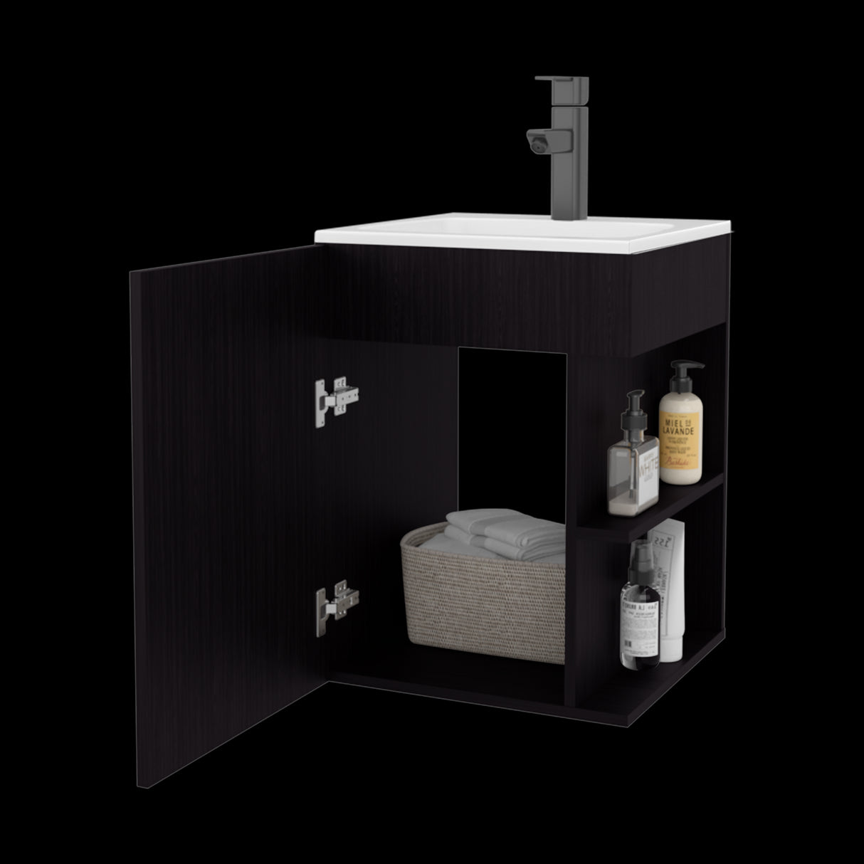 Mueble para Lavamanos Flotante Colton Wengue 45x60.3cm Individual con Lavamanos - MUEBLES PARA LAVAMANOS | Bylmo