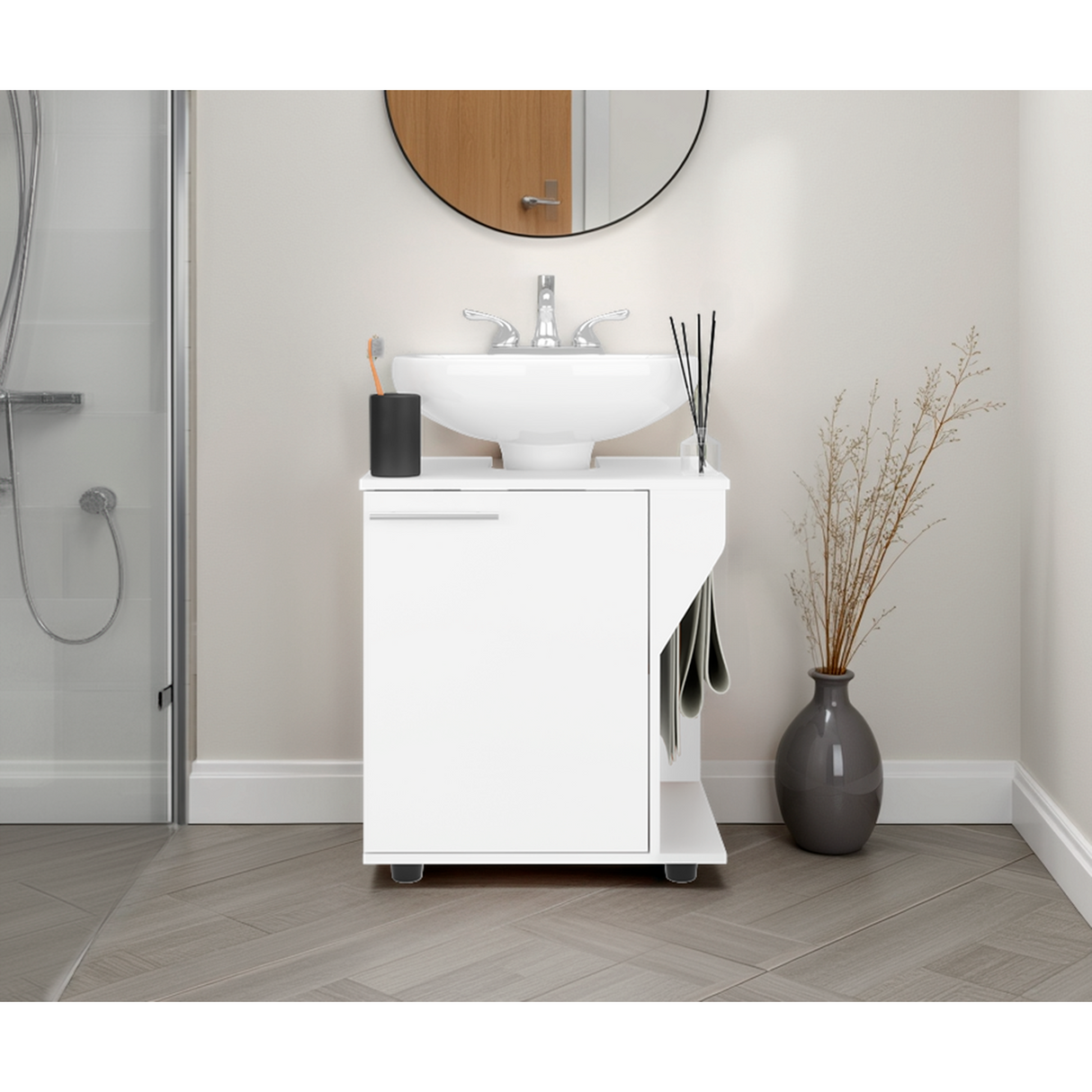 Mueble para Lavamanos Phillips Blanco 56x62.1cm Individual sin Lavamanos - MUEBLES PARA LAVAMANOS | Bylmo