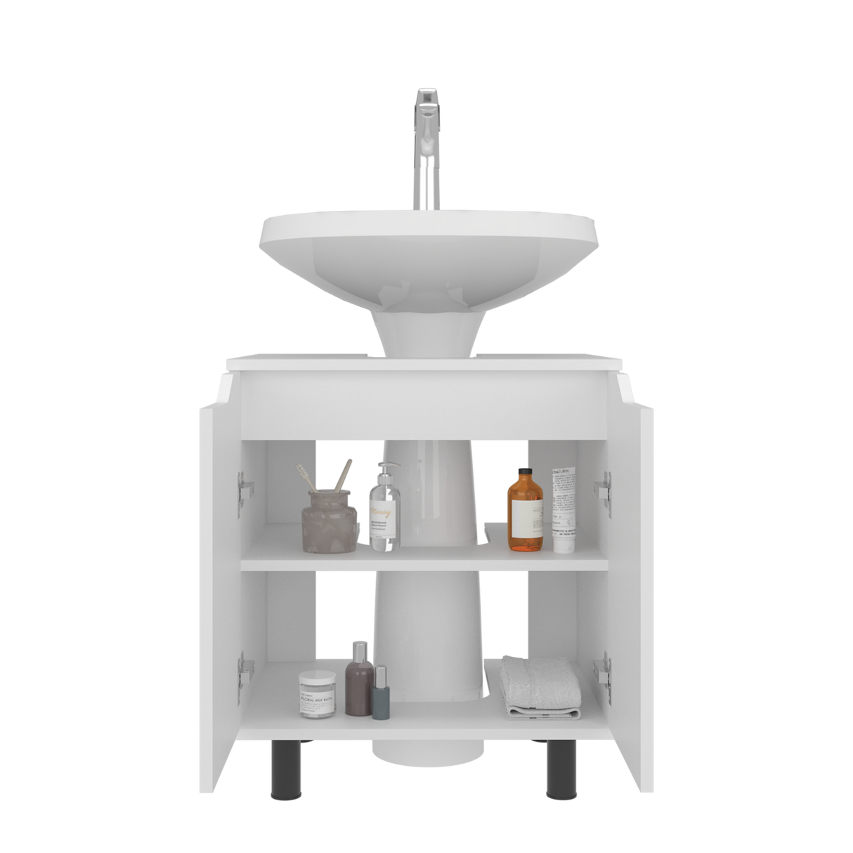 Mueble para Lavamanos Marlo Blanco 55x63cm Individual sin Lavamanos - MUEBLES PARA LAVAMANOS | Bylmo