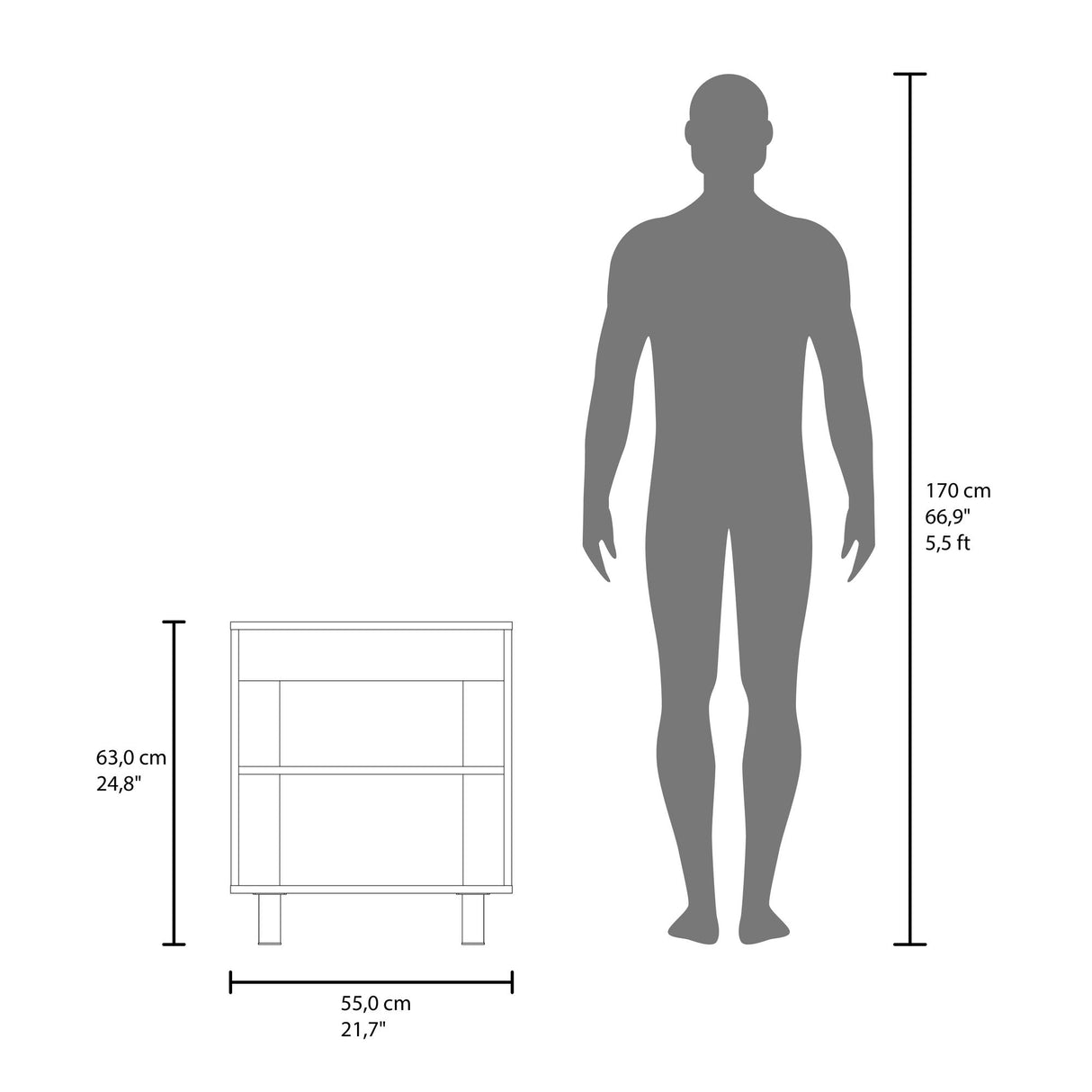 Mueble para Lavamanos Marlo Blanco 55x63cm Individual sin Lavamanos - MUEBLES PARA LAVAMANOS | Bylmo