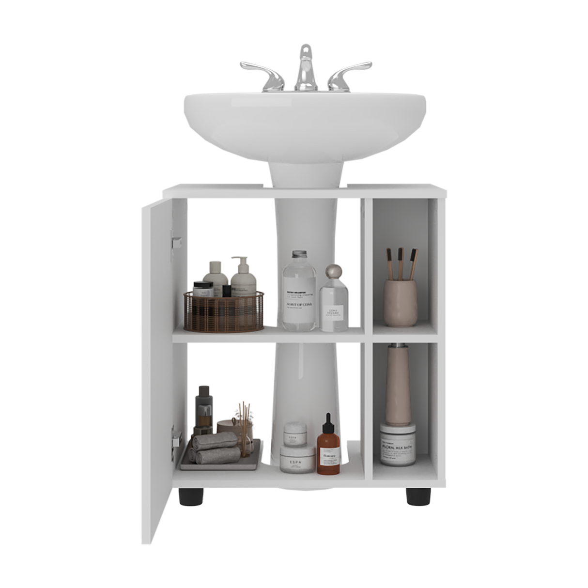 Mueble para Lavamanos Pascuale Blanco 55x62cm Individual sin Lavamanos - MUEBLES PARA LAVAMANOS | Bylmo