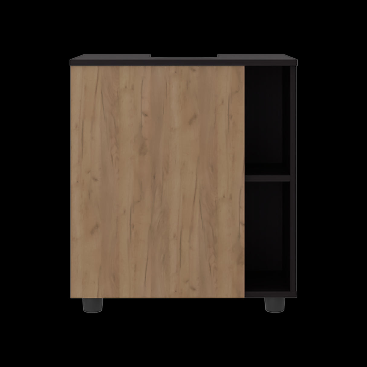 Mueble para Lavamanos Pascuale Wengue y Fresno Europeo 55x62cm Individual sin Lavamanos - MUEBLES PARA LAVAMANOS | Bylmo