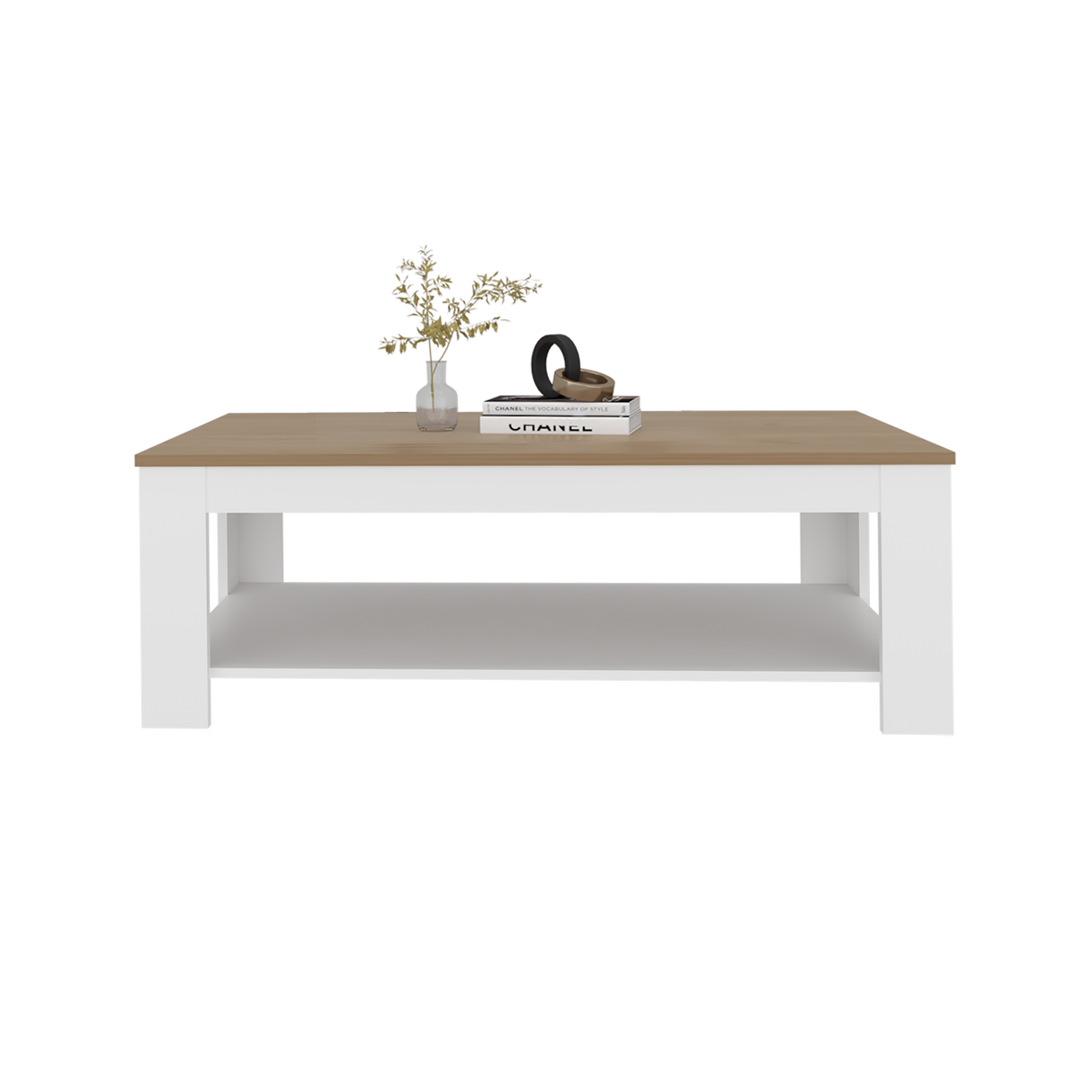 Mesa de Centro Cecil Blanco Fresno 120x41.2cm Rectangular con Patas - MESAS DE CENTRO | Bylmo