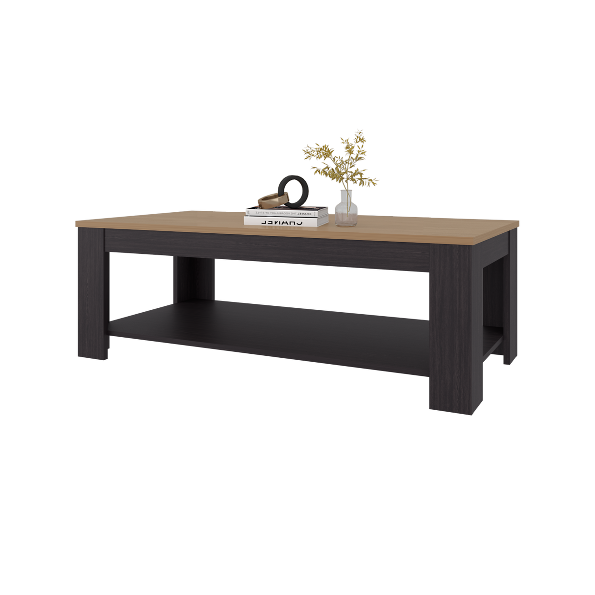 Mesa de Centro Cecil Wengue Fresno 120x41.2cm Rectangular con Patas - MESAS DE CENTRO | Bylmo