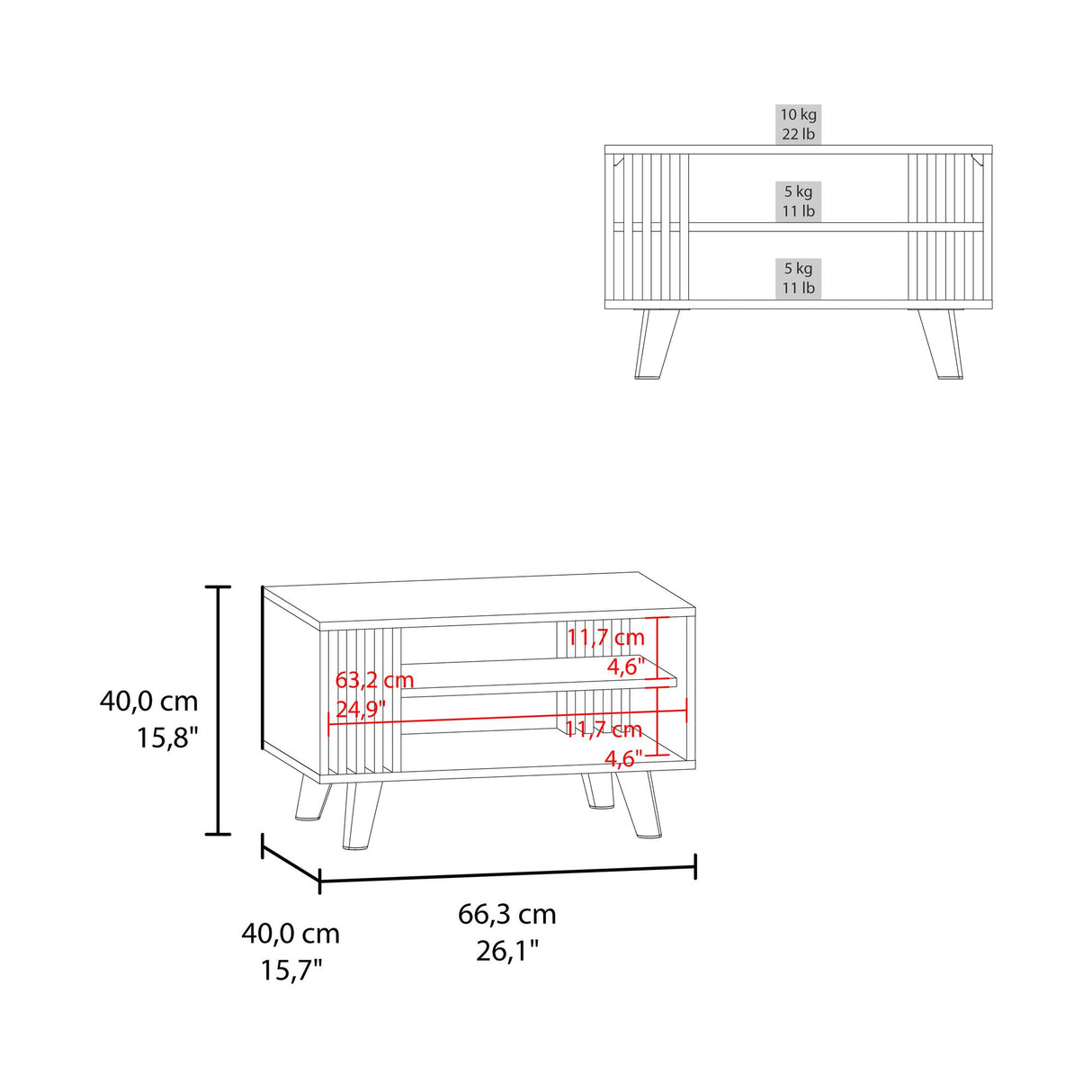 Mesa de Centro Shawnee Wengue Fresno 66.3x40cm Rectangular con Patas - MESAS DE CENTRO | Bylmo