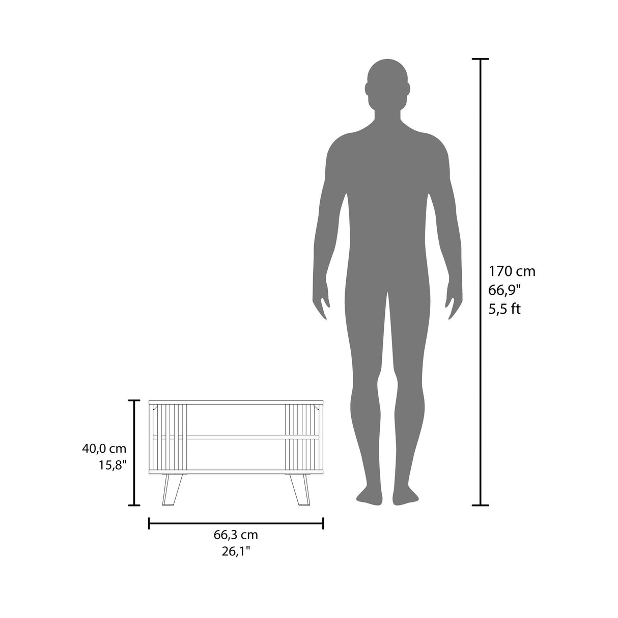 Mesa de Centro Shawnee Wengue Fresno 66.3x40cm Rectangular con Patas - MESAS DE CENTRO | Bylmo