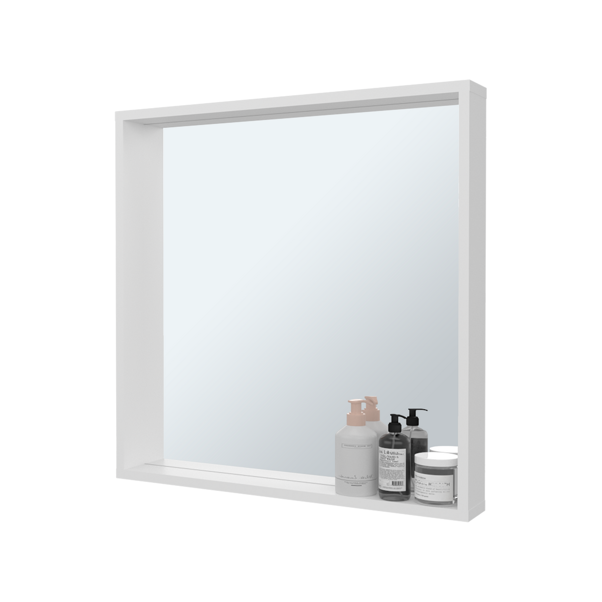 Gabinete de Baño Dakota Blanco 60x60cm Rectangular con Espejo y con Una Puerta - GABINETES DE BANHO | Bylmo