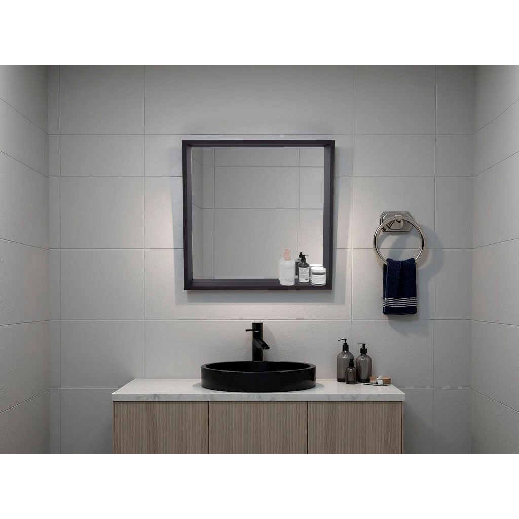 Gabinete de Baño Dakota Wengue 60x60cm Rectangular con Espejo y sin Puertas - GABINETES DE BANHO | Bylmo