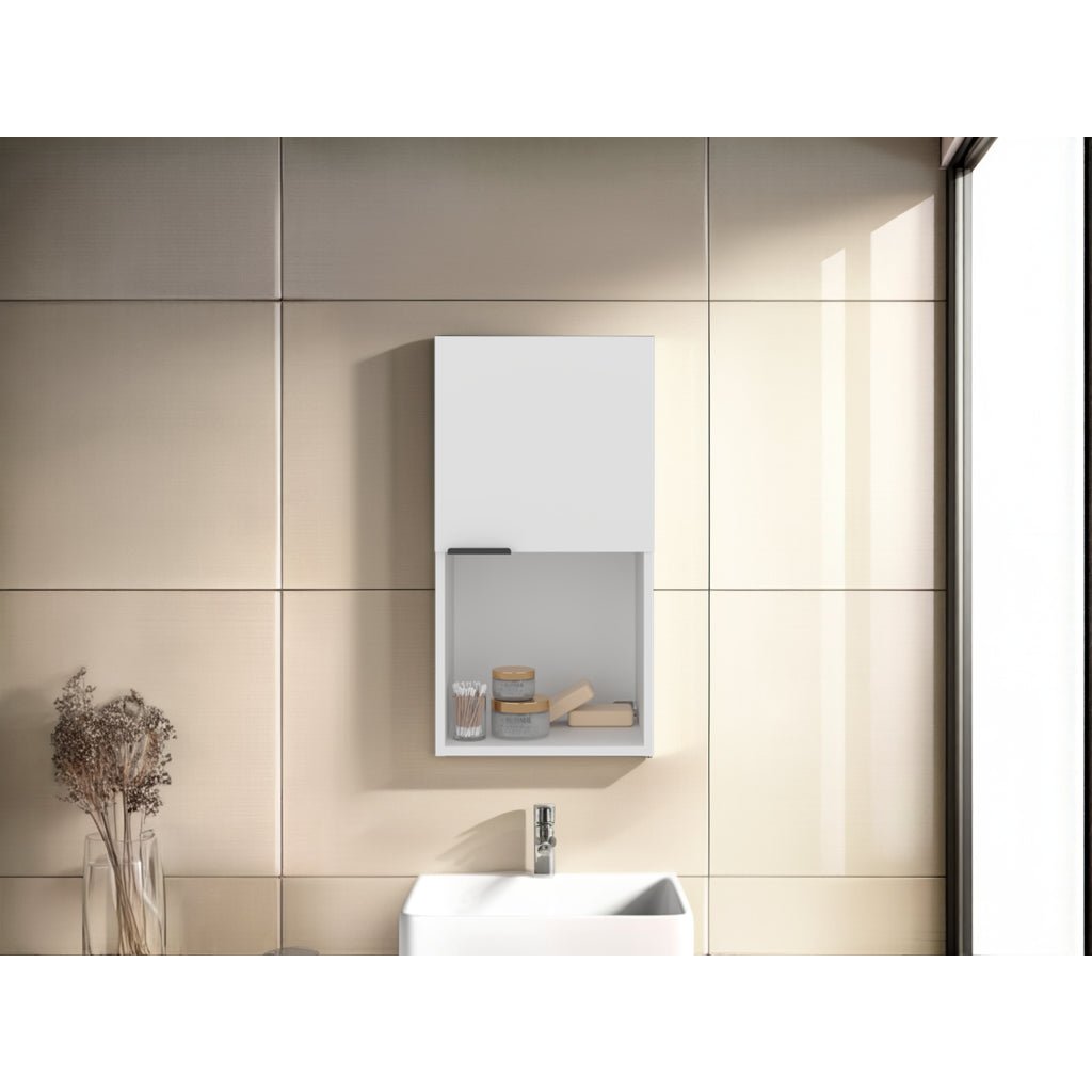 Gabinete de Baño Kaser Blanco 34.7x66.6cm Rectangular con Una Puerta - GABINETES DE BANHO | Bylmo