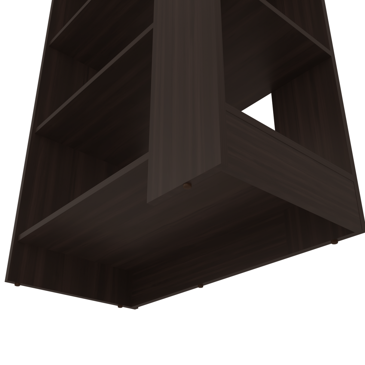 Biblioteca Woodstock Nogal 72.6x170cm Rectangular con Cinco Entrepaños y Seis Compartimientos - BIBLIOTECAS Y ESTANTERIAS | Bylmo