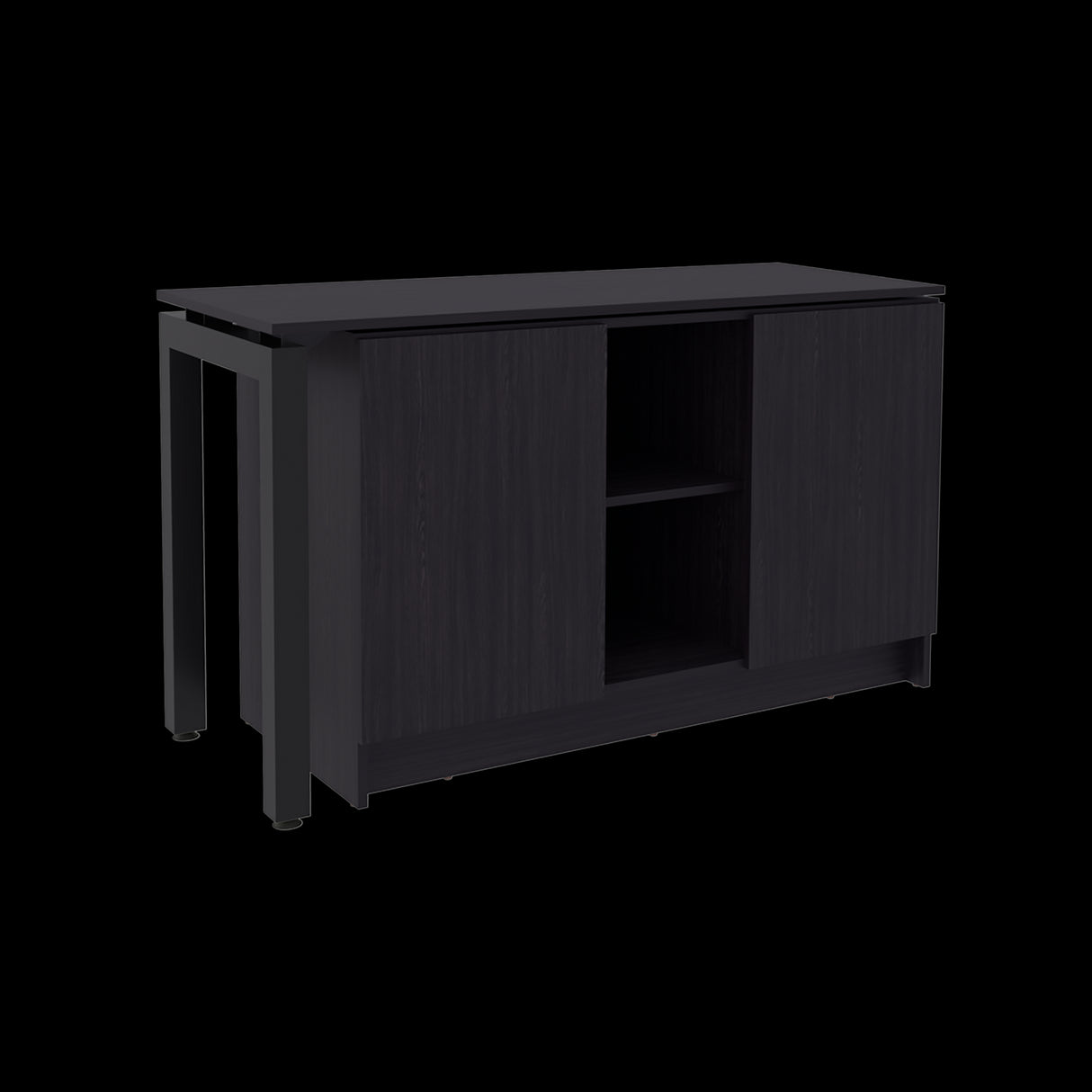 Escritorio Alfie Wengue 120x72.5cm sin Cajones con Organizador de Libros y con Archivador - ESCRITORIOS | Bylmo