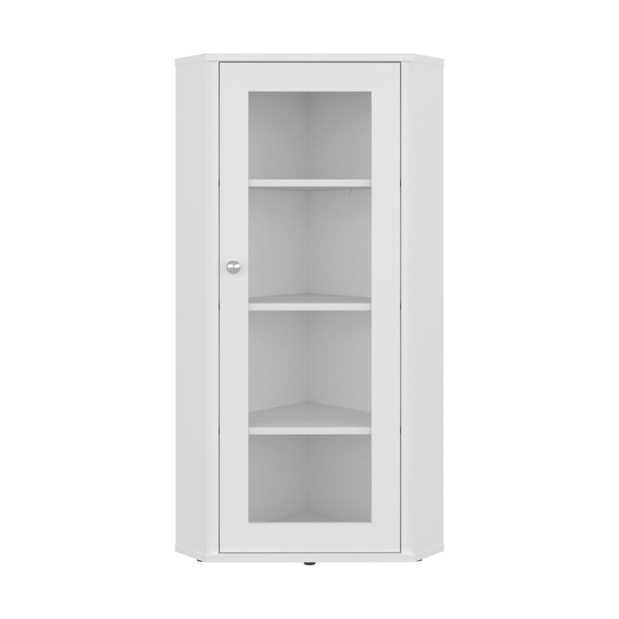 Vitrina Esquinera Genova Blanco 59.4x110.6cm Rectangular con Cuatro Compartimientos y con Tres Entrepaños - BIBLIOTECAS Y ESTANTERIAS | Bylmo