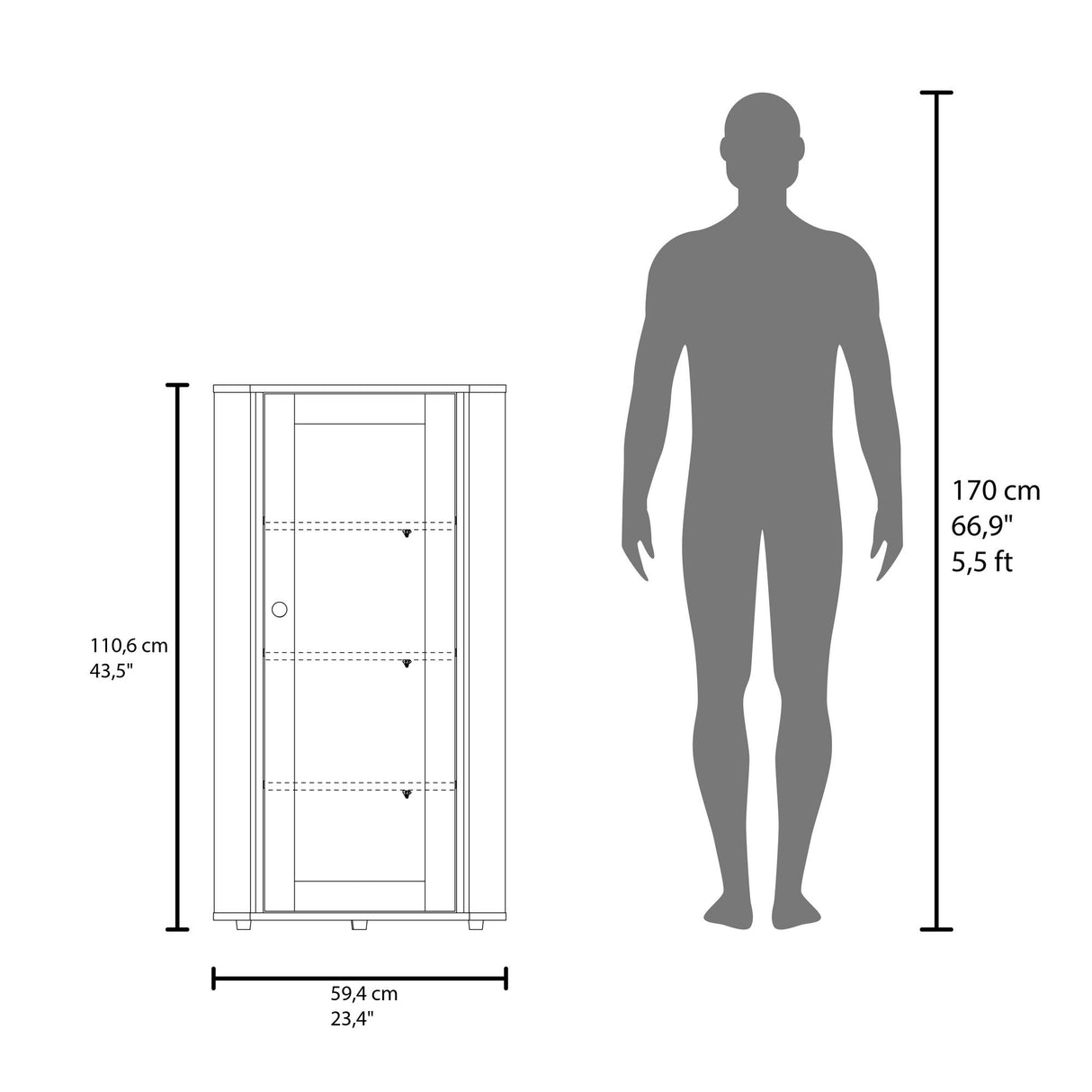 Vitrina Esquinera Genova Blanco 59.4x110.6cm Rectangular con Cuatro Compartimientos y con Tres Entrepaños - BIBLIOTECAS Y ESTANTERIAS | Bylmo