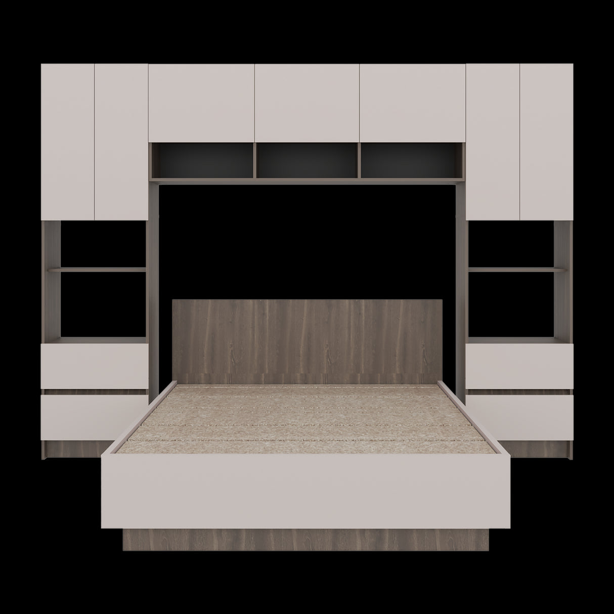 Combo Cama y Closet St Denis Milan y Capri 272x200cm para Cama Doble 140 X 190 CM con Cabecero - CAMAS | Bylmo