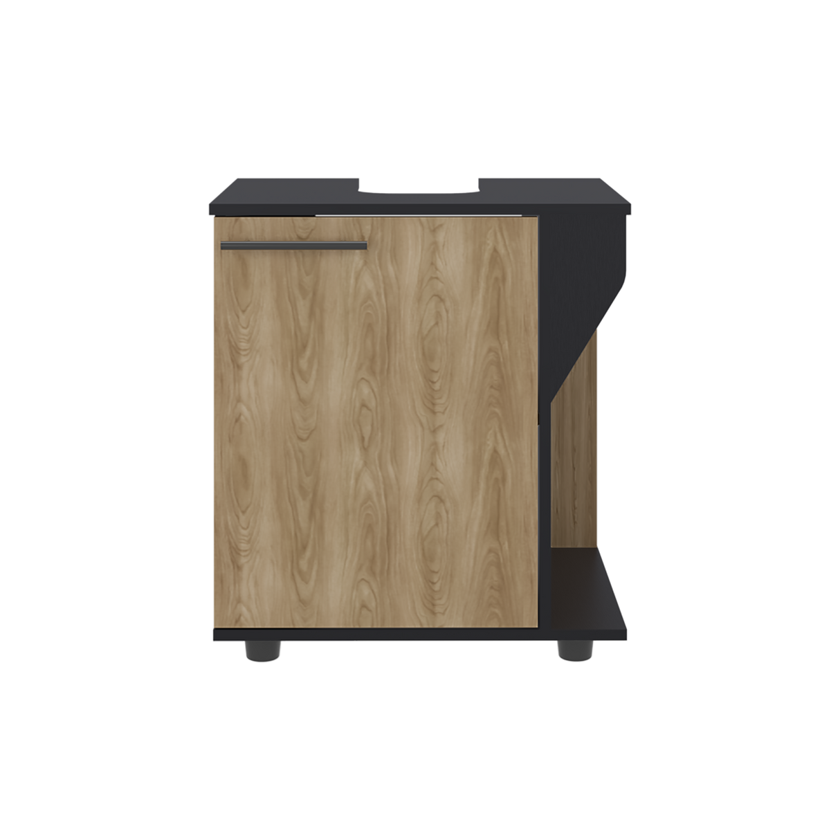 Mueble para Lavamanos Phillips Wengue y Fresno Europeo 56x62.1cm Individual sin Lavamanos y con Una Puerta - MUEBLES PARA LAVAMANOS | Bylmo