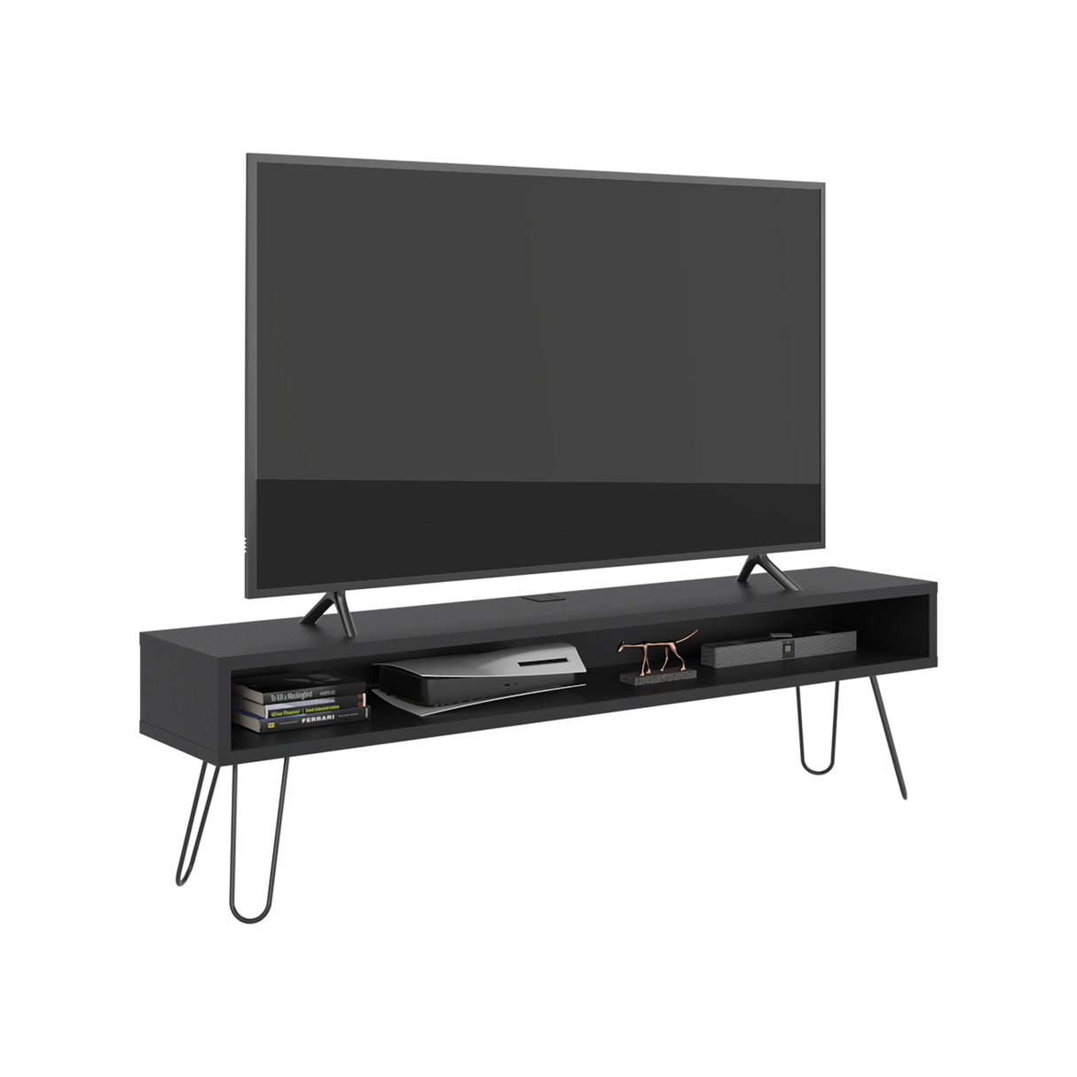 Rack de TV Luft Wengue 180x49.5cm para TV Hasta 75" Pulgadas con Un Compartimiento - MUEBLES DE TV | Bylmo