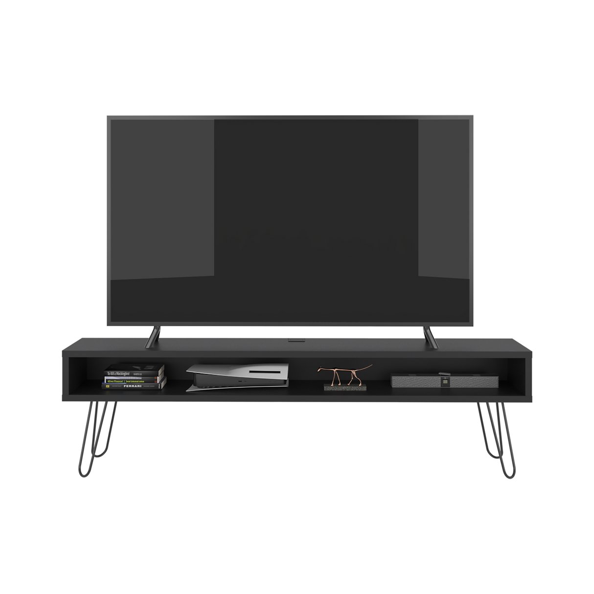 Rack de TV Luft Wengue 180x49.5cm para TV Hasta 75" Pulgadas con Un Compartimiento - MUEBLES DE TV | Bylmo