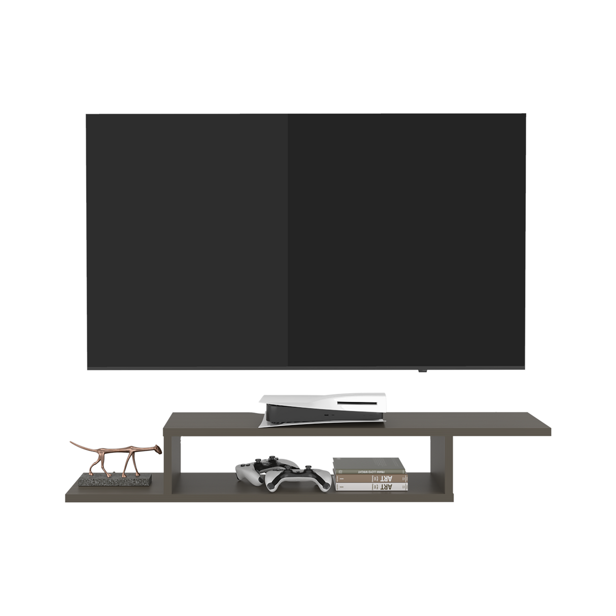Repisa para TV Dili Olivo 150.2x22.9cm para TV Hasta 55" Pulgadas con Un Compartimiento - MUEBLES DE TV | Bylmo
