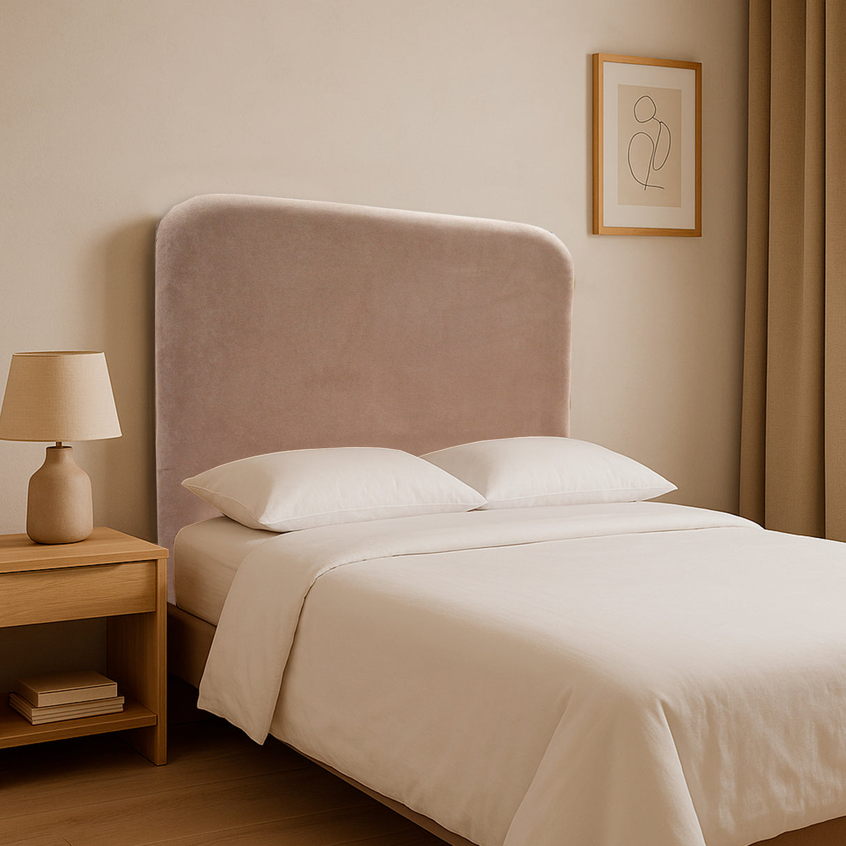 Cabecero de Piso Comfort Camel 200x125cm Abullonado para Cama King - CABECEROS | Bylmo