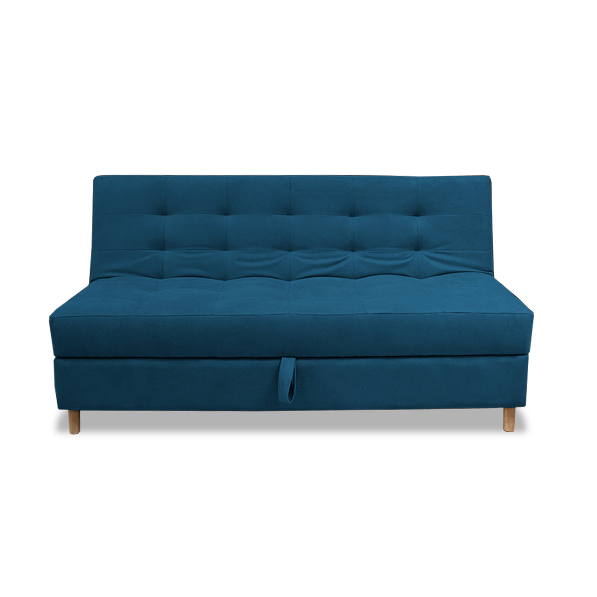 Sofacama Lugano Azul Petróleo 180x95cm de Tres Puestos Reclinable Antifluido con Almacenamiento y sin Apoya Brazos - SOFAS Y POLTRONAS | Bylmo